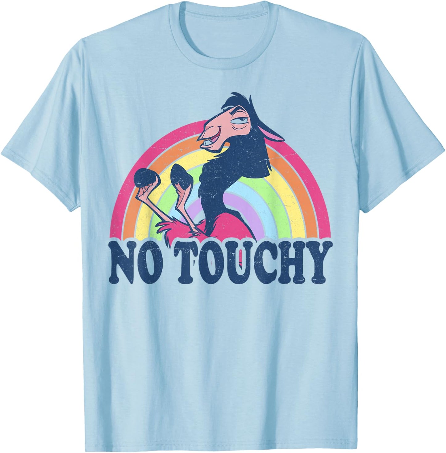 Disney The Emperor's New Groove Kuzco Rainbow No Touchy T-Shirt - T-Shirt | Light Blue