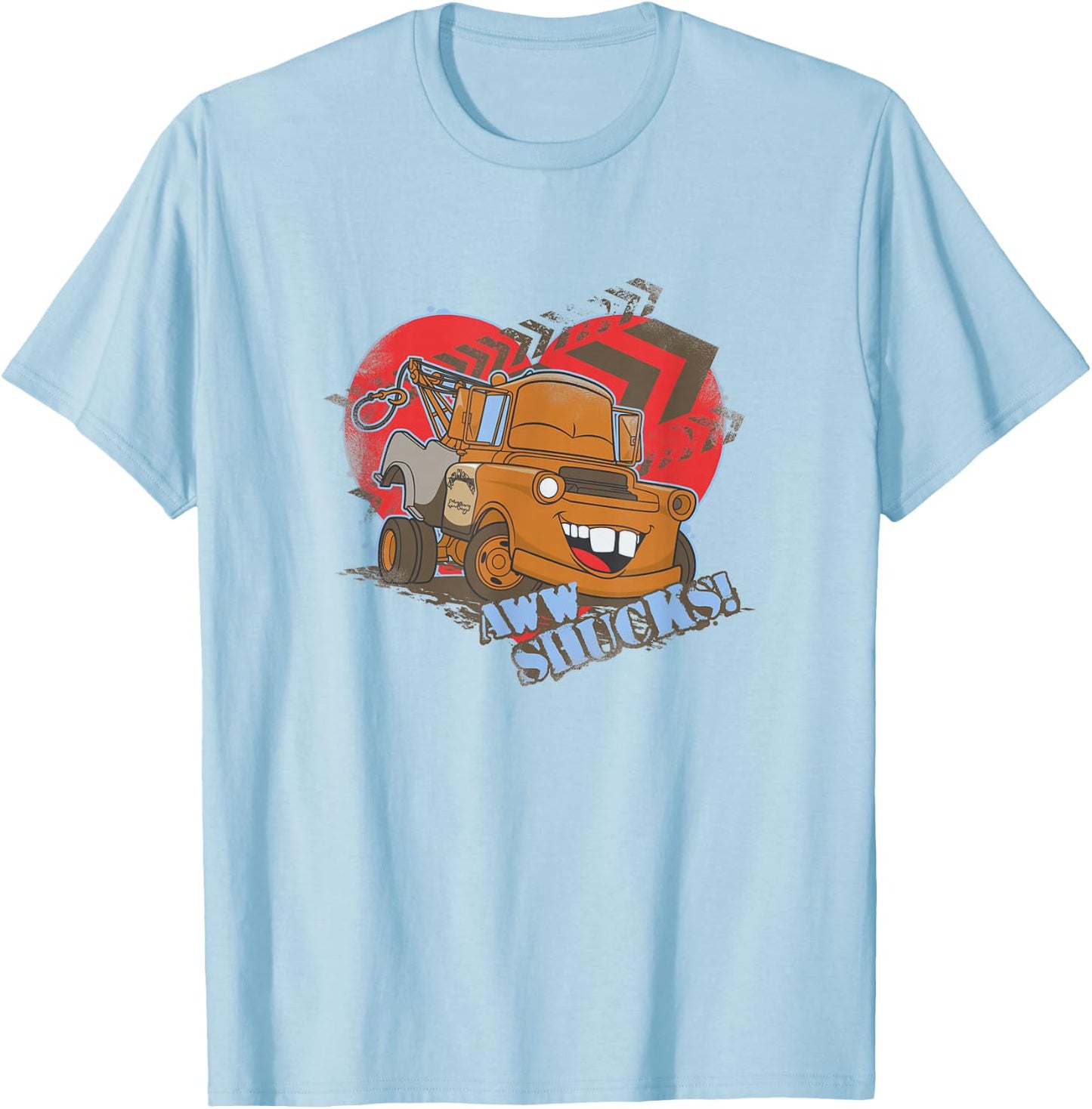 Disney Pixar Cars Valentine's Day Aww Shucks! Mater Retro T-Shirt - T-Shirt | Light Blue