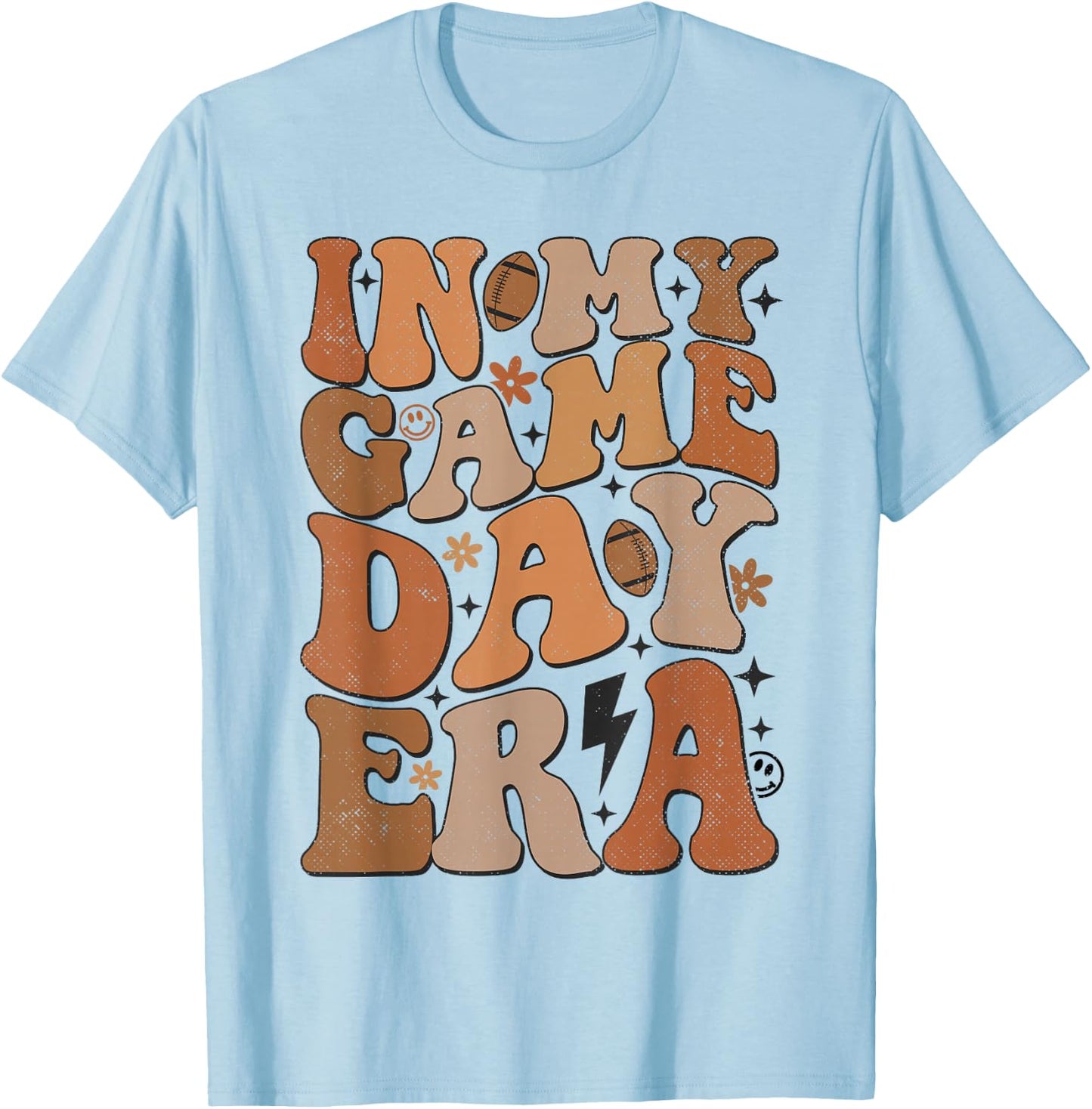 In My Game Day Era Football Game Day Vibes For Boy Girl Kids T-Shirt - T-Shirt | Light Blue