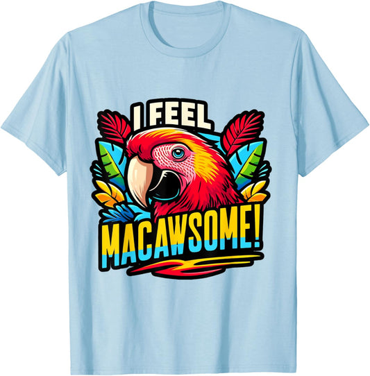 Macaw Shirt Scarlet Macaw Pet Bird Parrot Macaw T-Shirt - T-Shirt | Light Blue