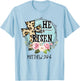 He is Risen Jesus Christian Happy Easter Floral Wreath Women T-Shirt - T-Shirt | Light Blue