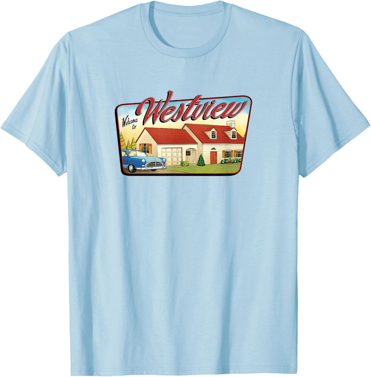 Marvel WandaVision Welcome To Westview T-Shirt - T-Shirt | Light Blue