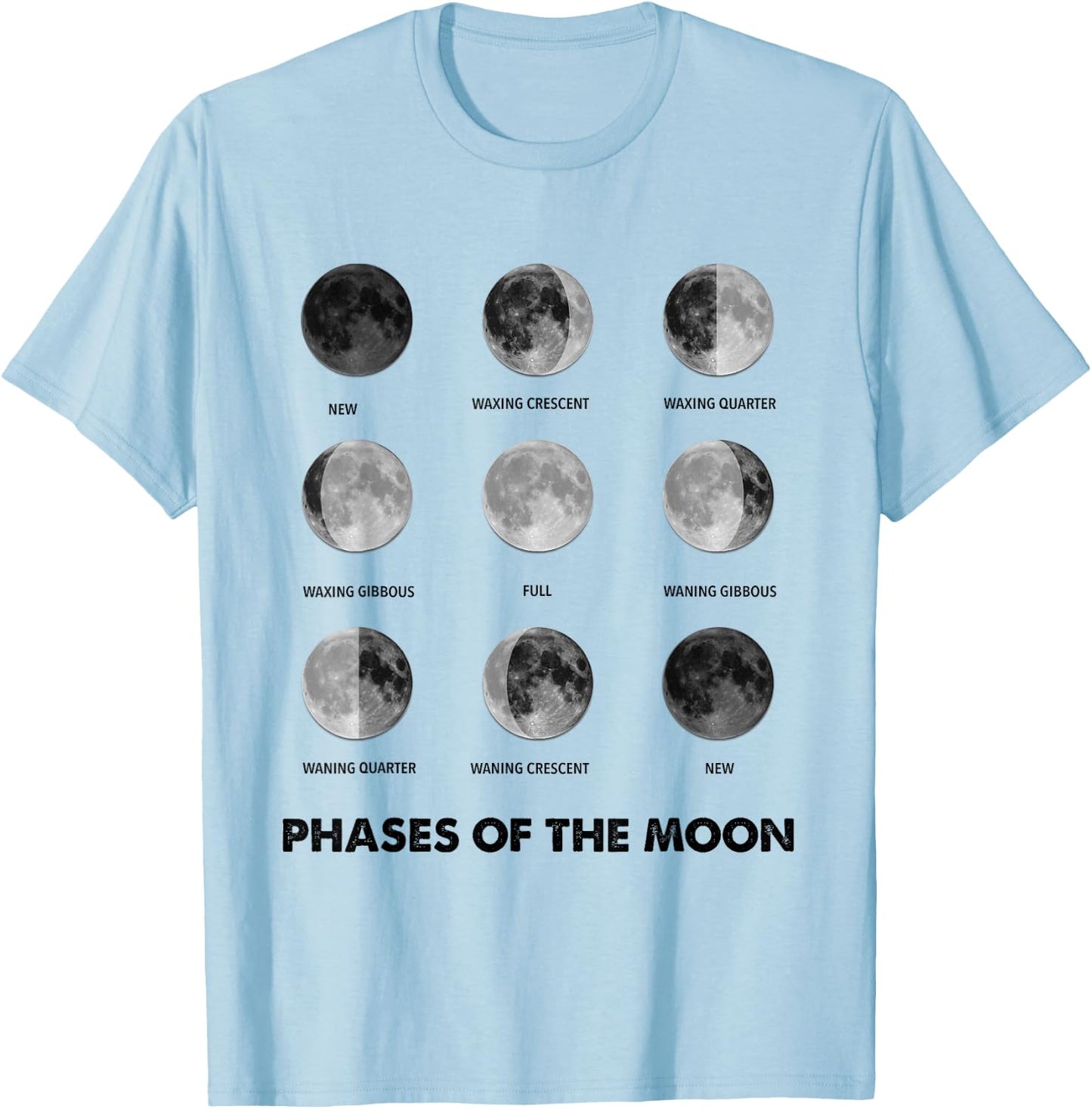 Moon Phase Moon Cycles Lunar Eclipse Lunar Cycle T-Shirt - T-Shirt | Light Blue