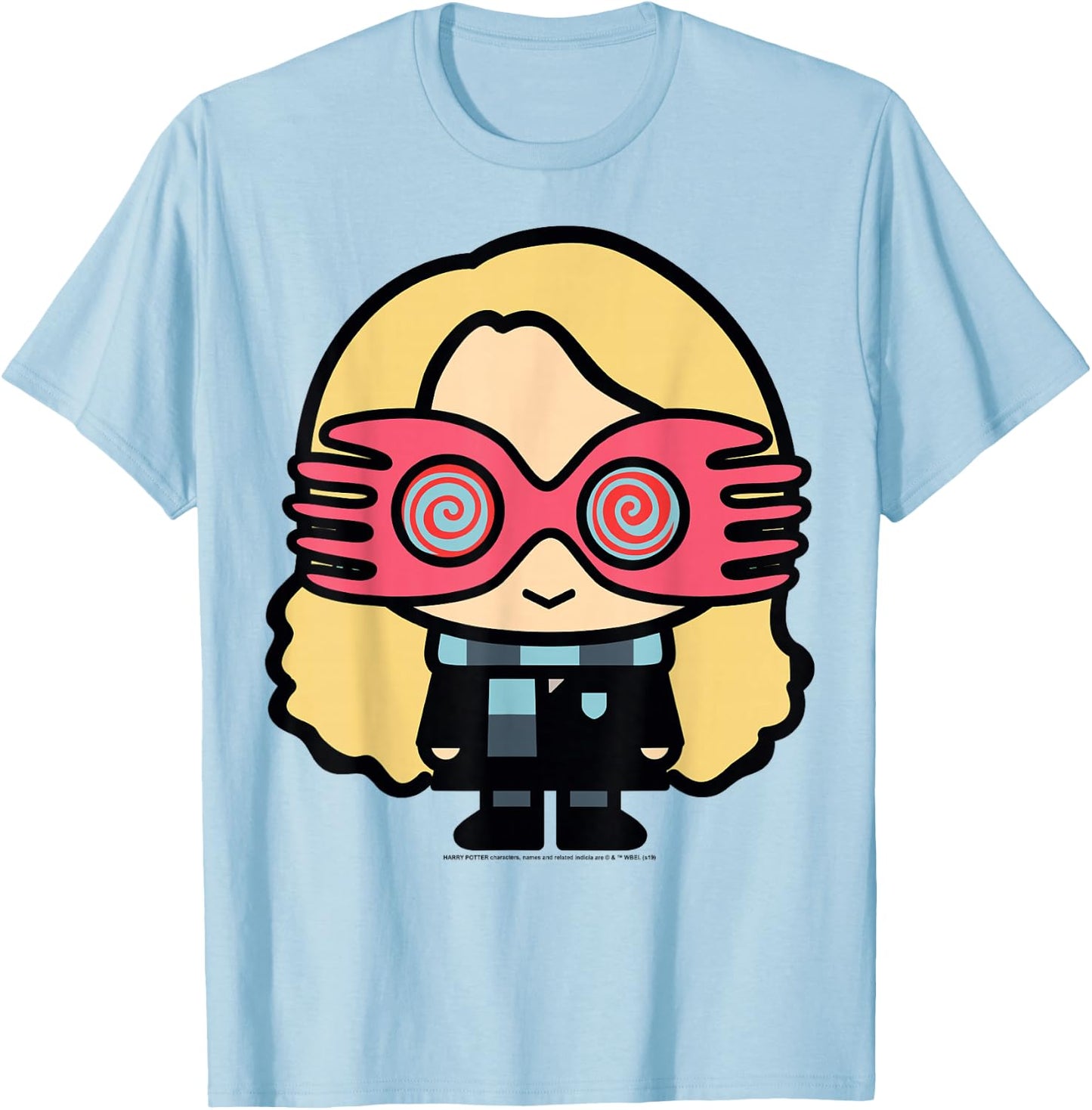 Harry Potter Luna Lovegood Cute Cartoon Style Portrait T-Shirt - T-Shirt | Light Blue