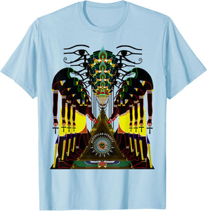 Psychedelic Fractal Ancient Egyptian God Thoth Tehuti T-Shirt - T-Shirt | Light Blue
