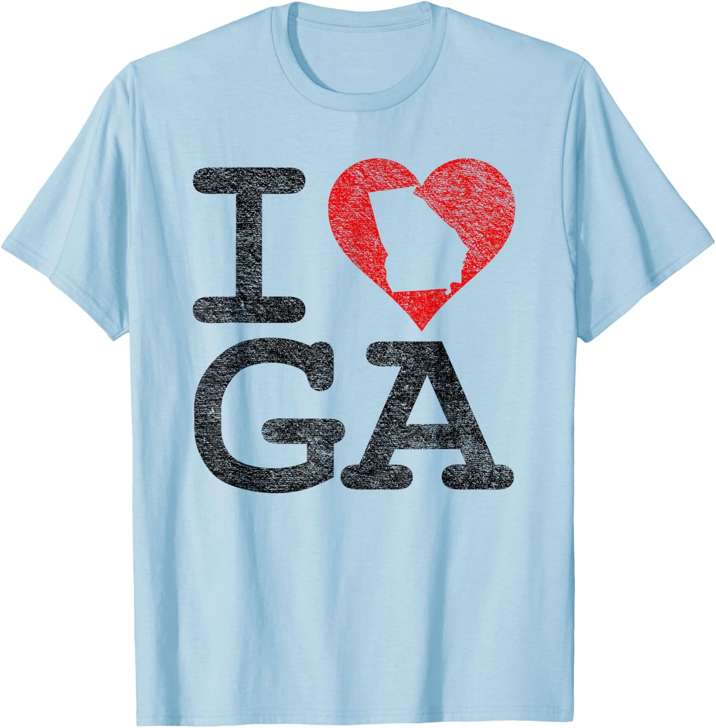 I Love Georgia I Heart Ga Atlanta Peach State T-Shirt - T-Shirt | Light Blue