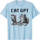 CAT GPT Funny AI Cat - Computer Chat Bot Humorous Kitty Pun T-Shirt - T-Shirt | Light Blue