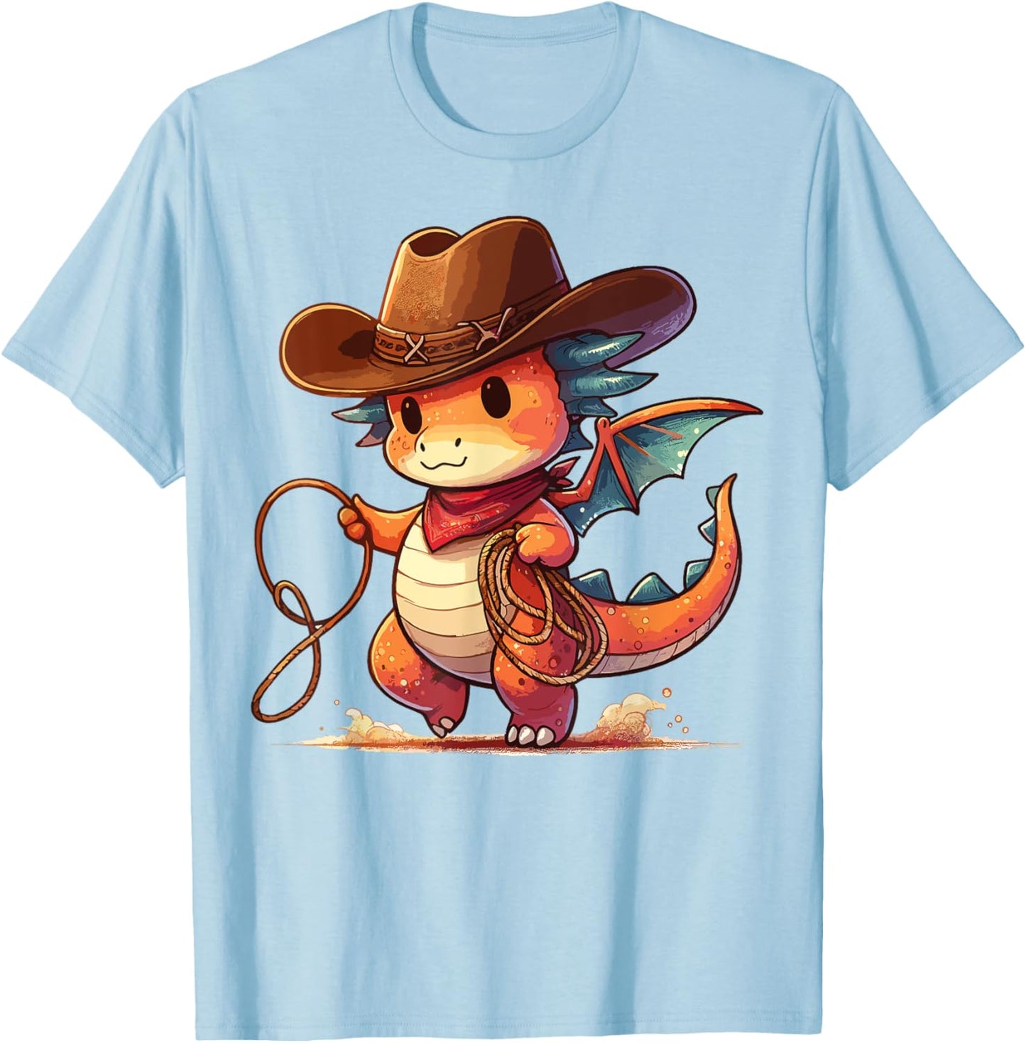 Western Rodeo Cowboy Hat Dragon Texas Animals T-Shirt - T-Shirt | Light Blue