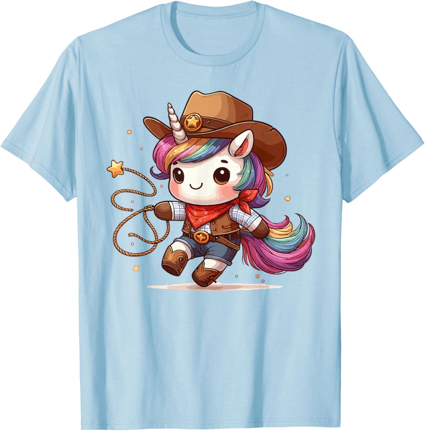 Western Rodeo Cowboy Hat Unicorn Texas Animals T-Shirt - T-Shirt | Light Blue