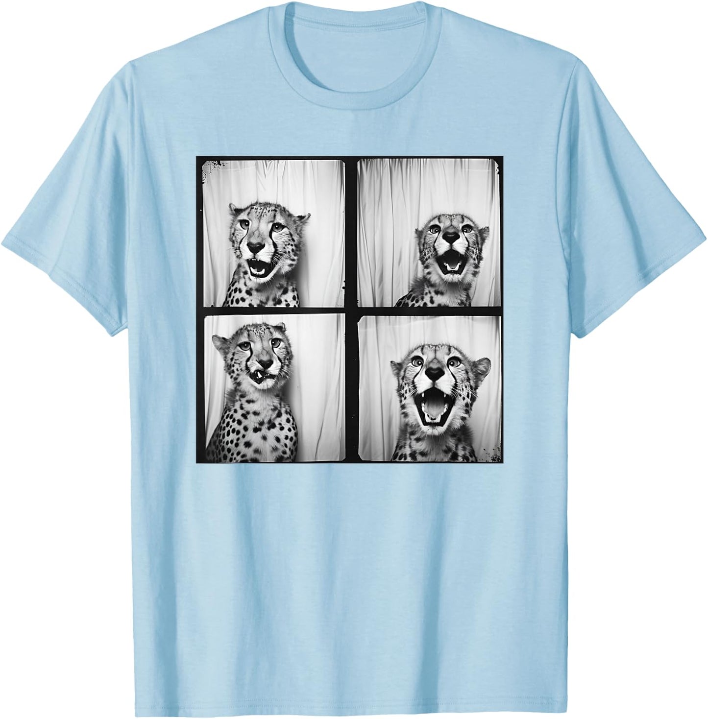 African Cheetah Zoo Photobooth Quirky Funny Safari Animal T-Shirt - T-Shirt | Light Blue
