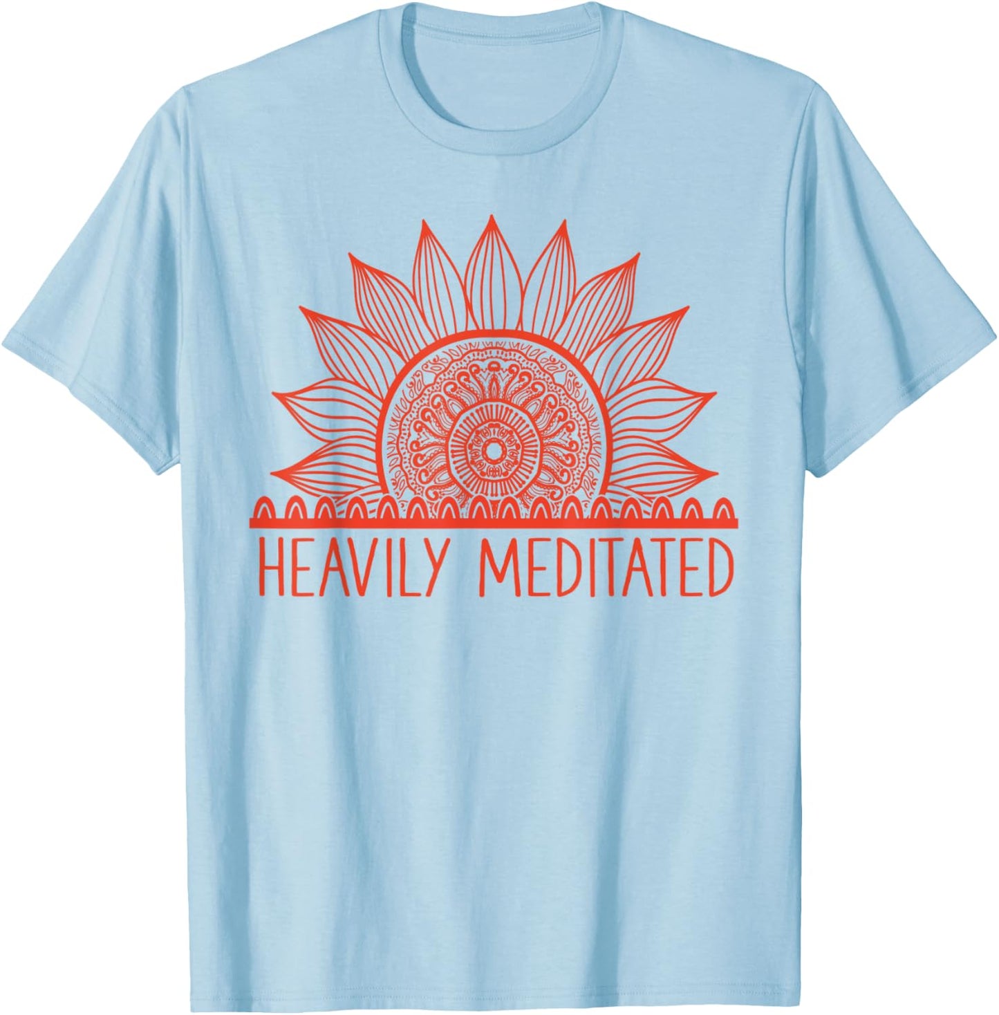 Heavily Meditated Namaste Meditation Yoga Gift Mandala T-Shirt - T-Shirt | Light Blue