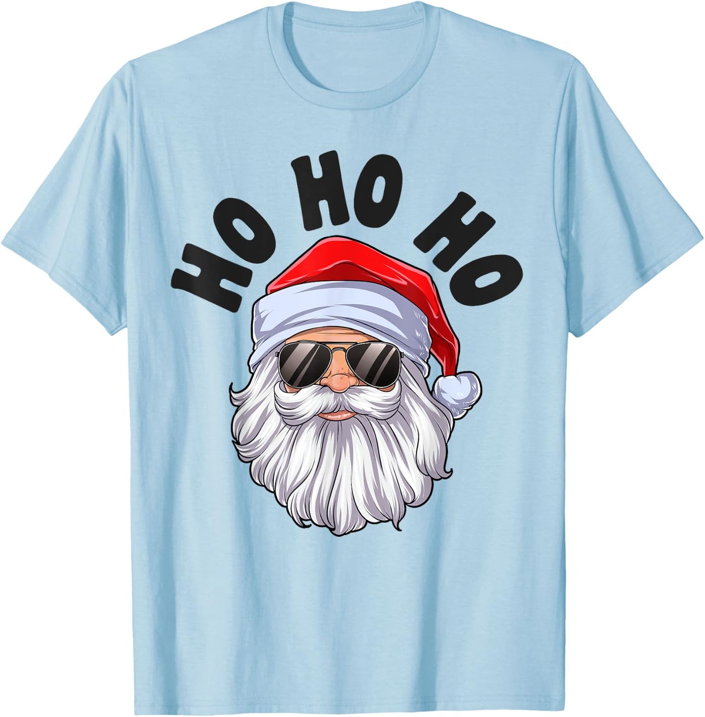 Ho Ho Ho Christmas Santa Funny Xmas Boys Girls Sunglasses T-Shirt - T-Shirt | Light Blue