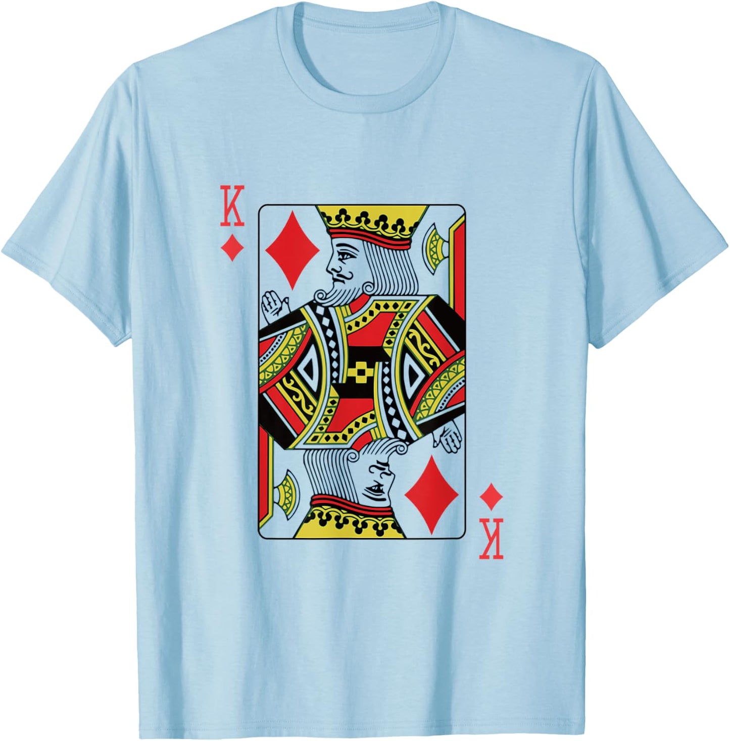 King of Diamonds Playing Card Poker T-Shirt - T-Shirt | Light Blue