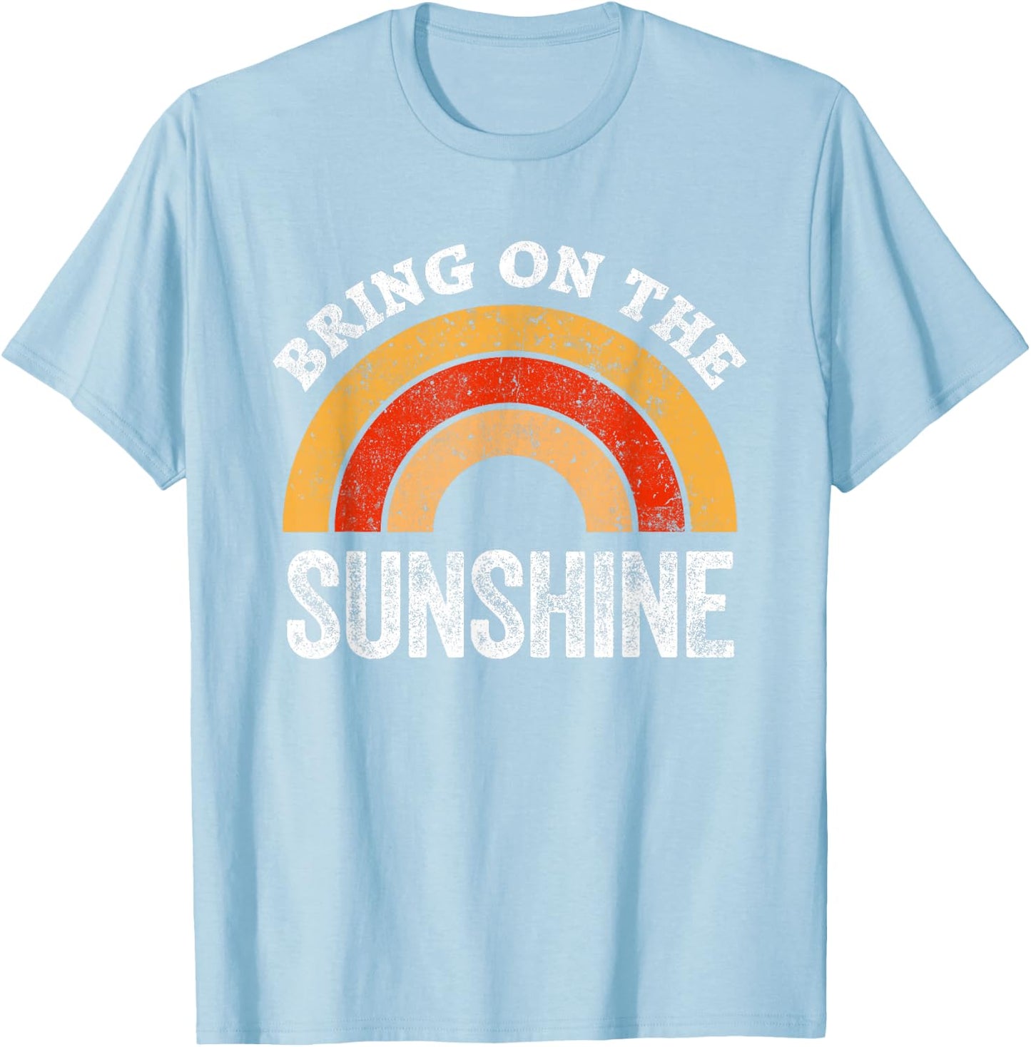 Bring On The Sunshine Vintage Rainbow Top Sunshine Small T-Shirt - T-Shirt | Light Blue