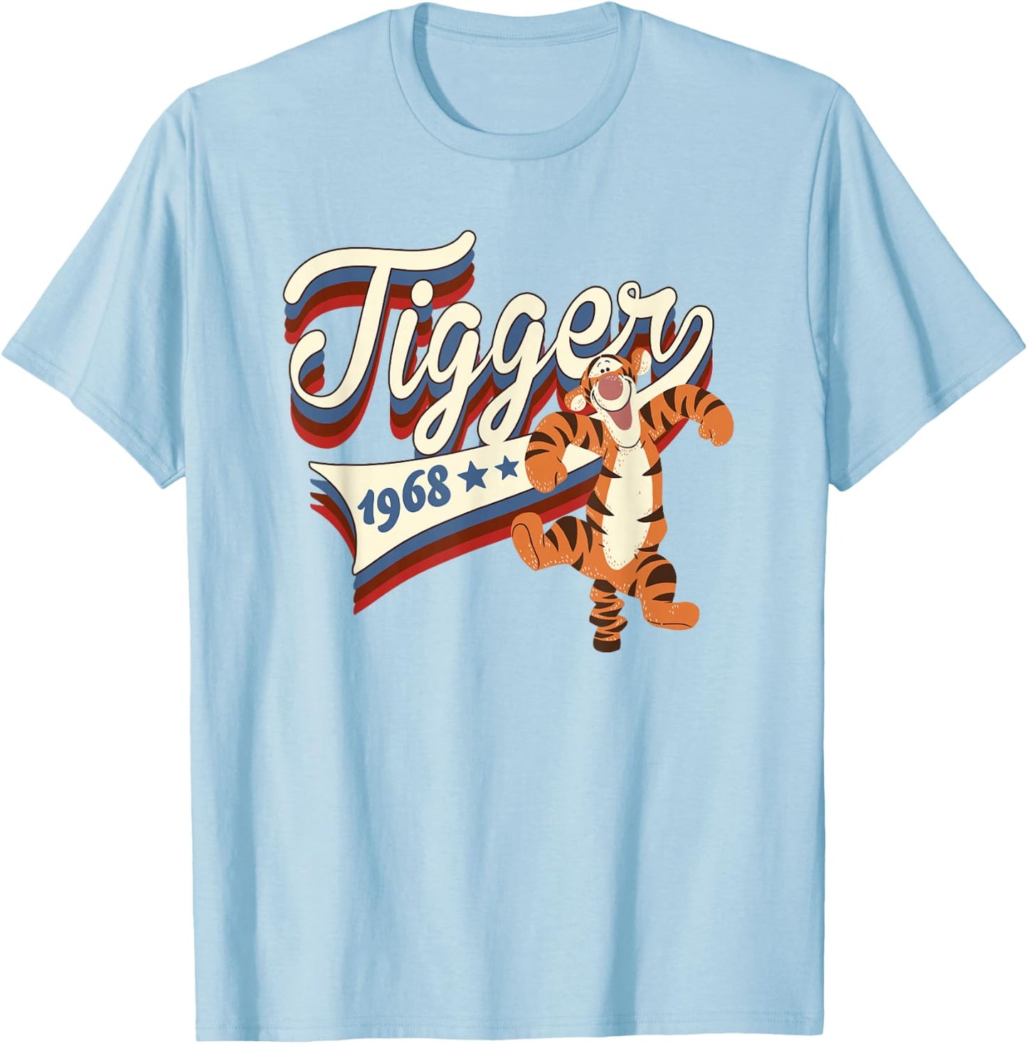 Disney Winnie The Pooh Americana Tigger Collegiate 1968 T-Shirt - T-Shirt | Light Blue