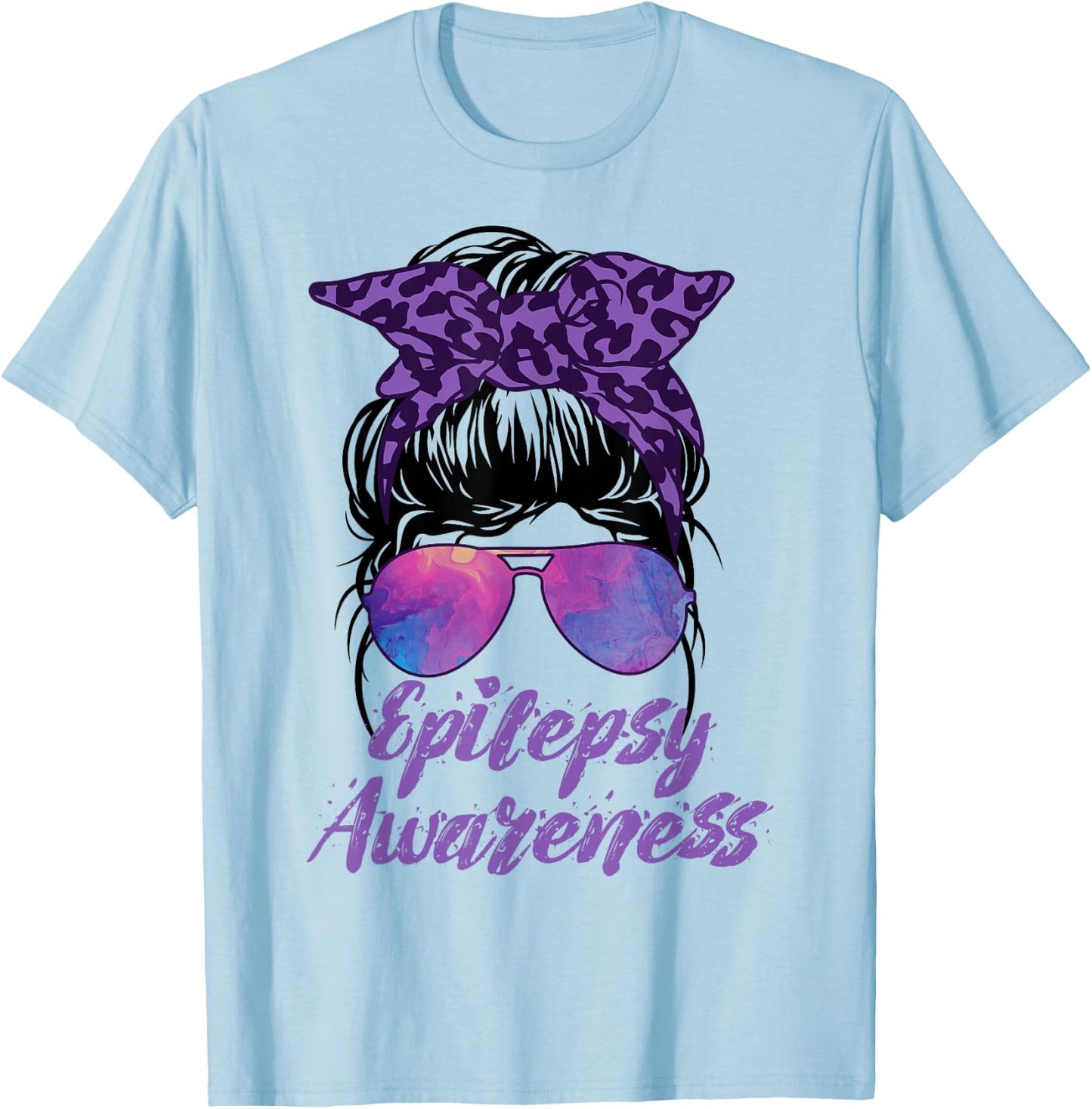 I Wear Purple For Epilepsy Awareness T-Shirt - T-Shirt | Light Blue