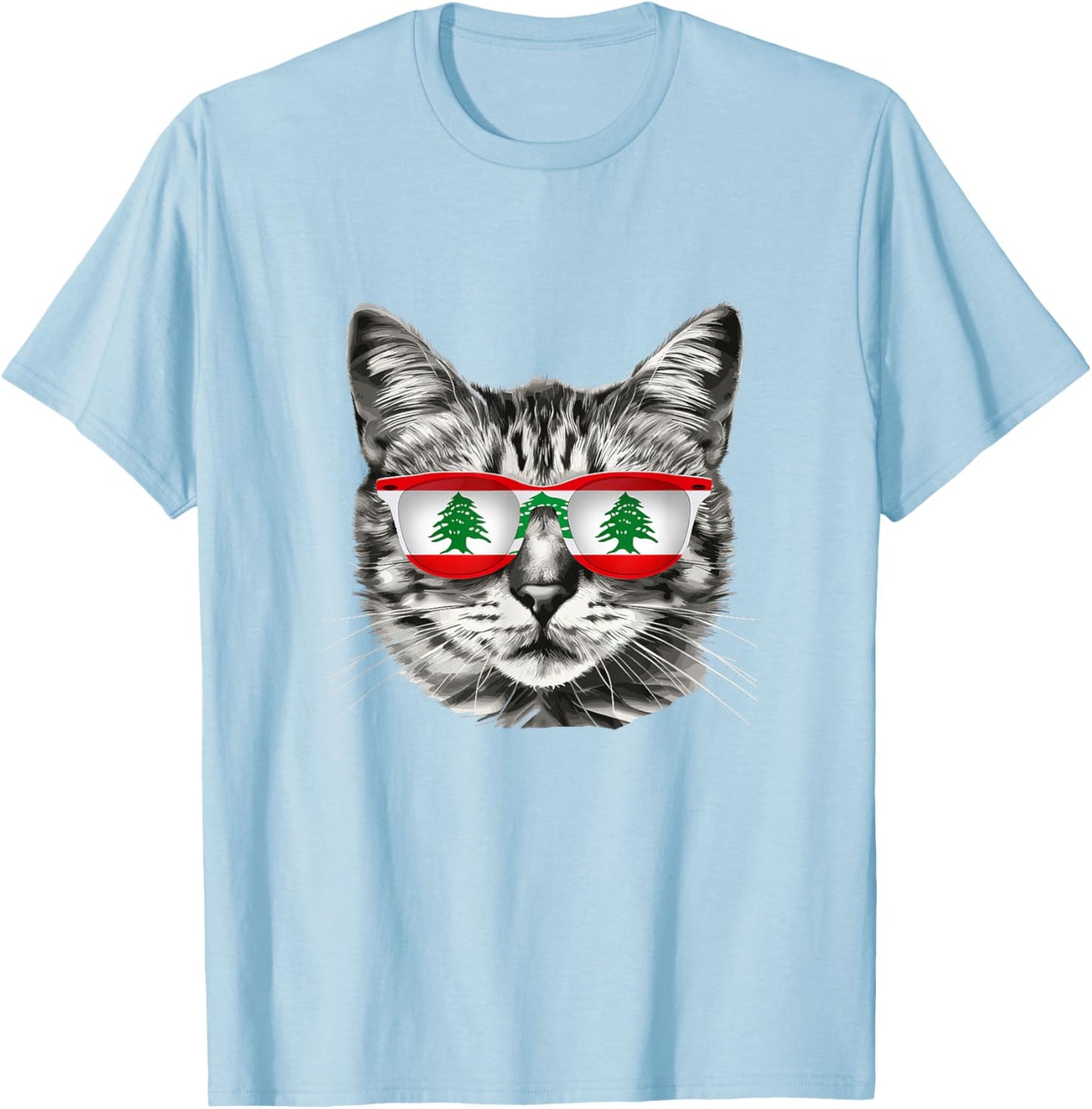 Lebanese Flag Cat Owner Souvenirs Products Kitten Lebanon T-Shirt - T-Shirt | Light Blue