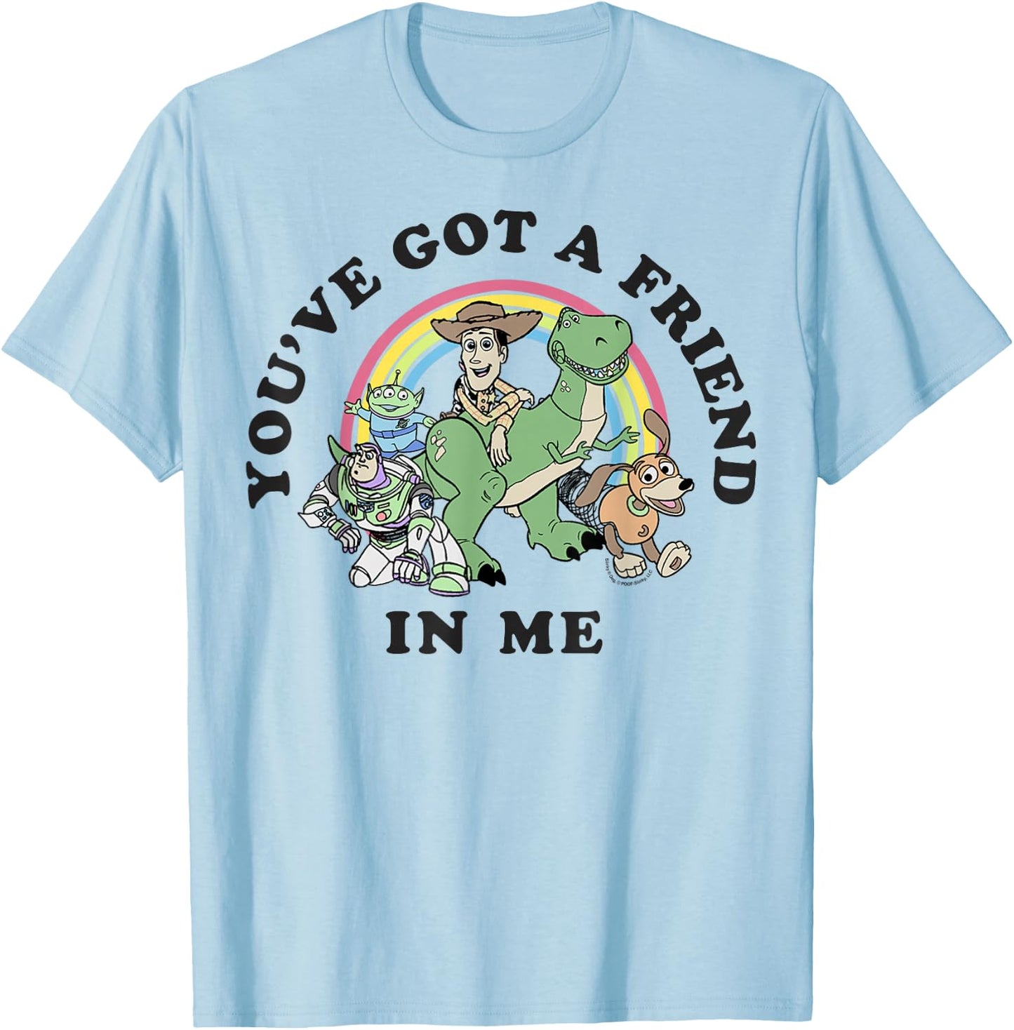 Disney Pixar Rainbow Toy Story You've Got A Friend in Me T-Shirt - T-Shirt | Light Blue