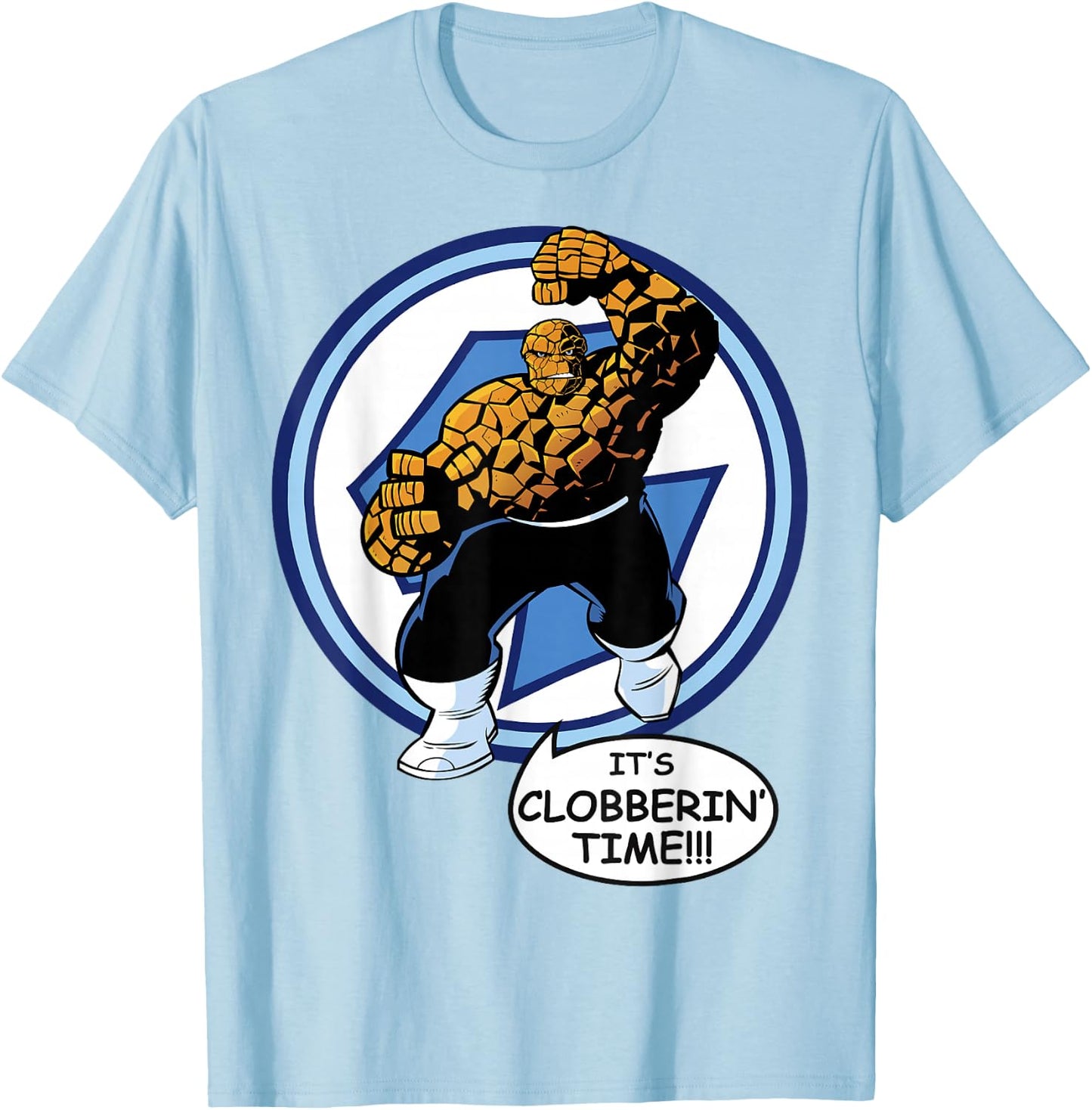 Marvel Fantastic Four The Thing Clobberin' Time Circle T-Shirt - T-Shirt | Light Blue