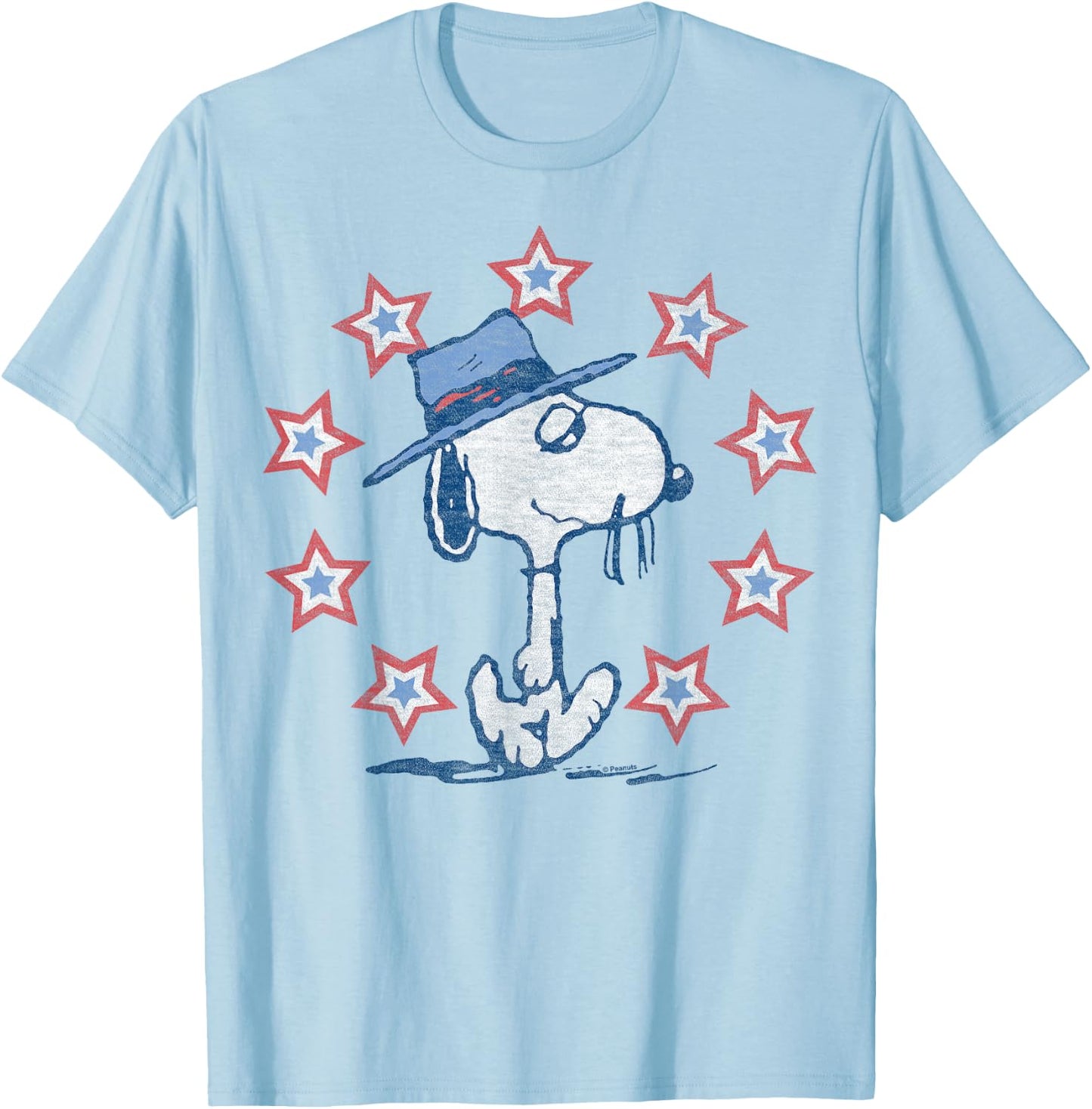 Peanuts - Spike Red White Blue Americana Stars T-Shirt - T-Shirt | Light Blue