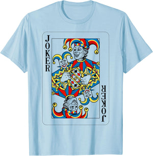 Joker Design from Deck of Playing Cards T-Shirt - T-Shirt | Light Blue