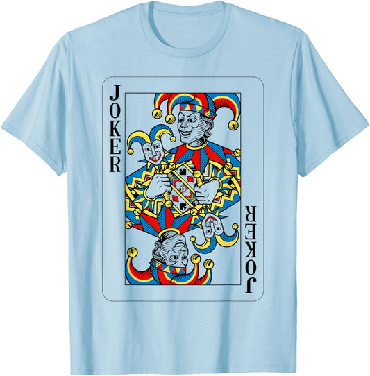 Joker Design from Deck of Playing Cards T-Shirt - T-Shirt | Light Blue