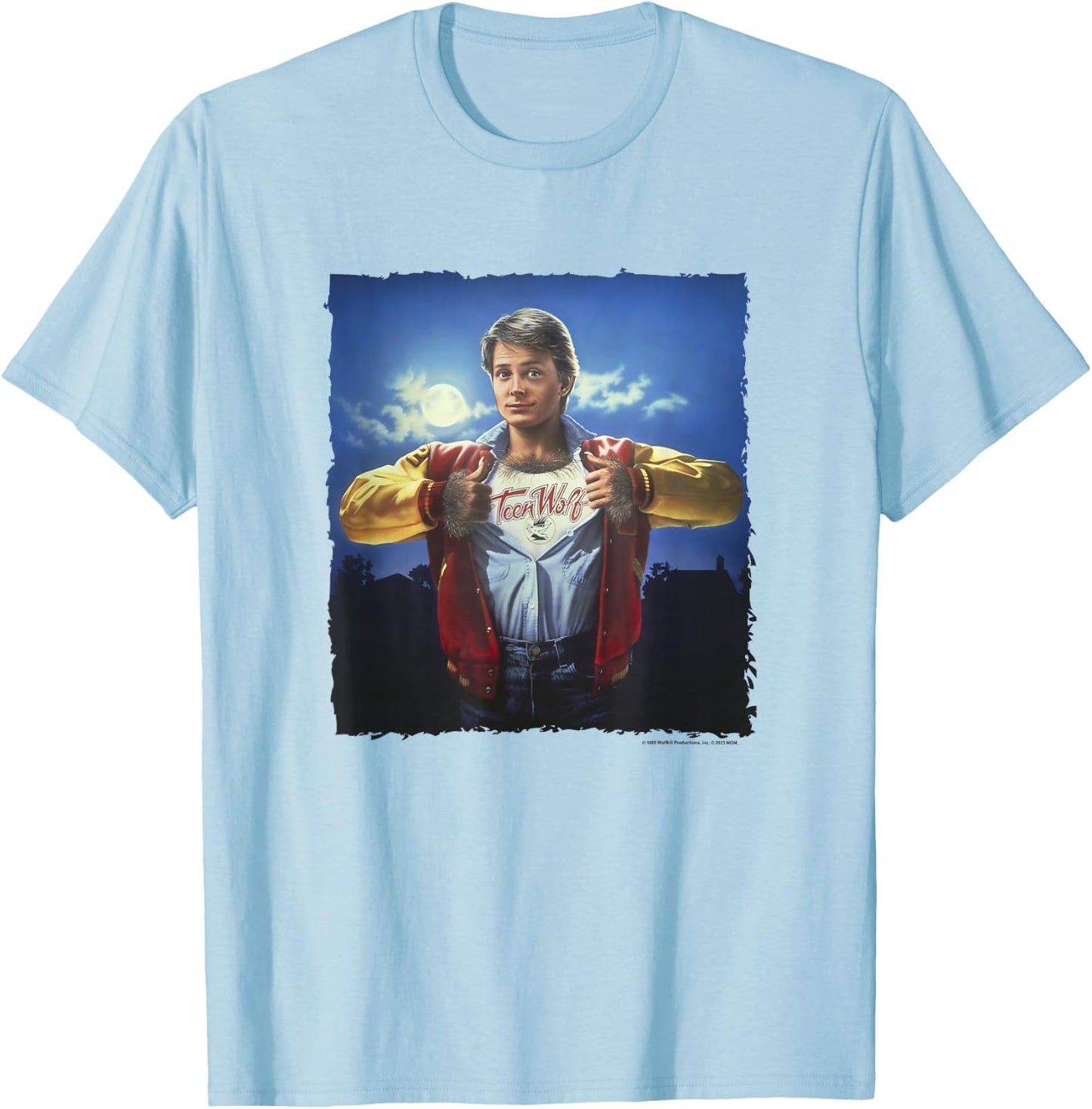 Teen Wolf Scott Howard Classic Movie Poster Vintage T-Shirt - T-Shirt | Light Blue