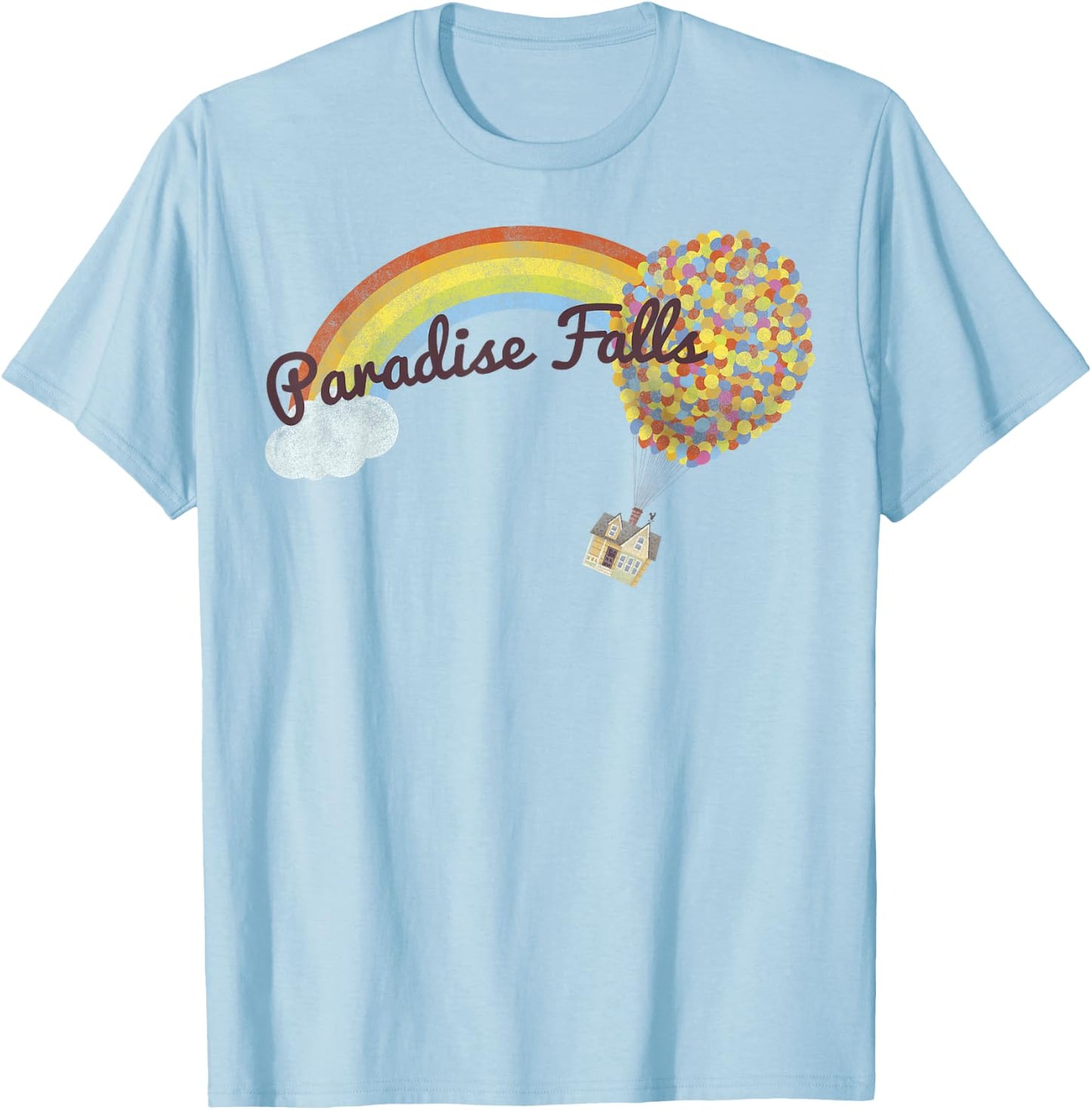 Disney Pixar Up Paradise Falls Rainbow Small T-Shirt - T-Shirt | Light Blue