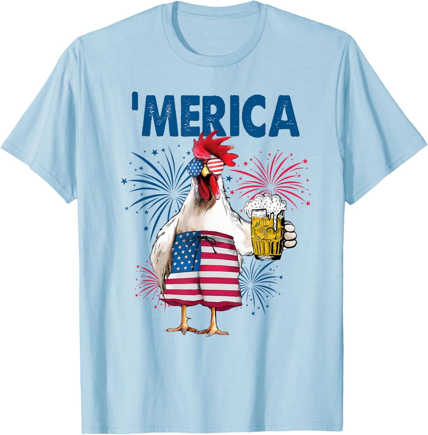 'Merica rooster T-Shirt - T-Shirt | Light Blue