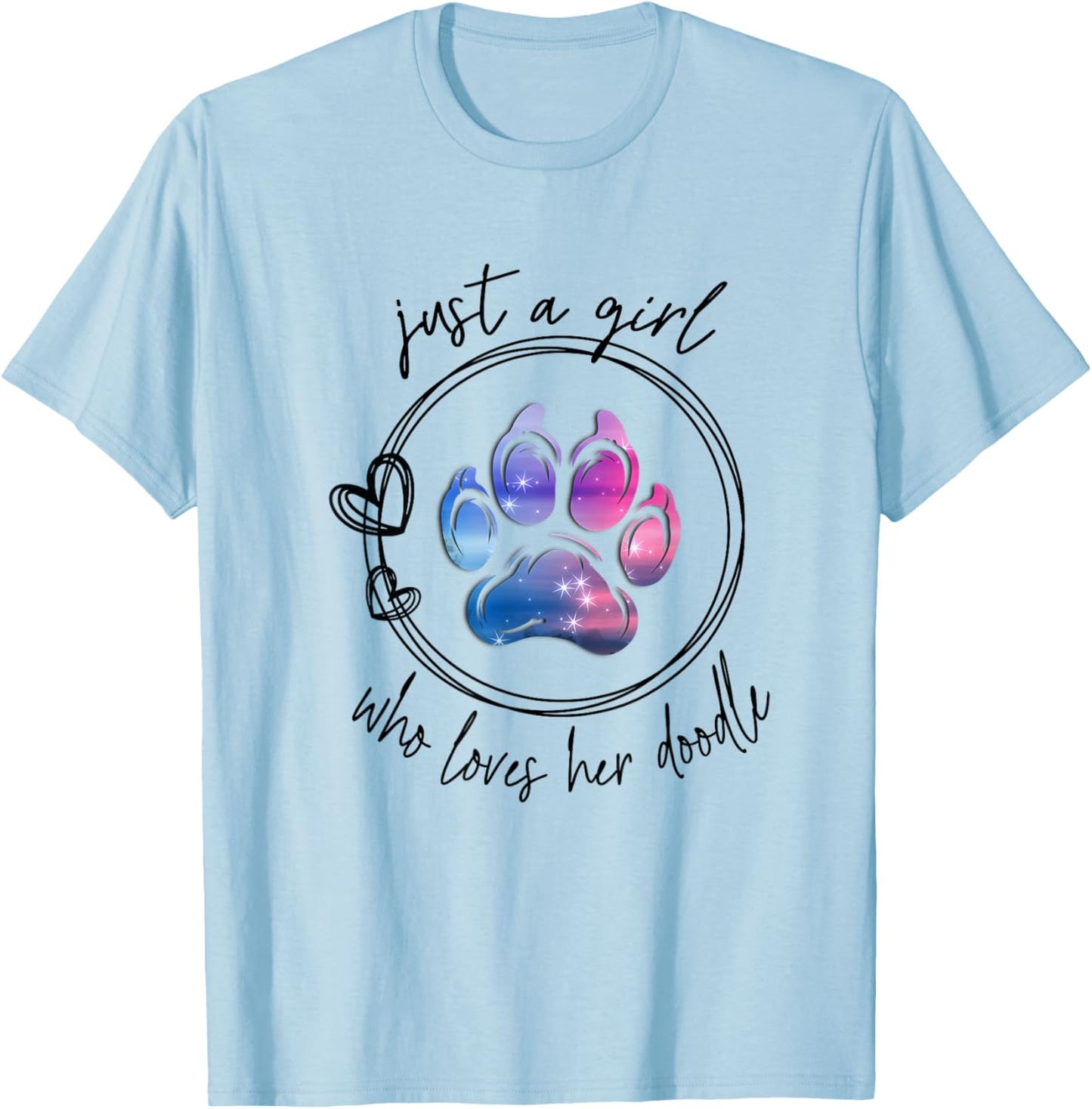 Just a Girl Who Loves Her Doodle Goldendoodle Bernedoodle T-Shirt - T-Shirt | Light Blue