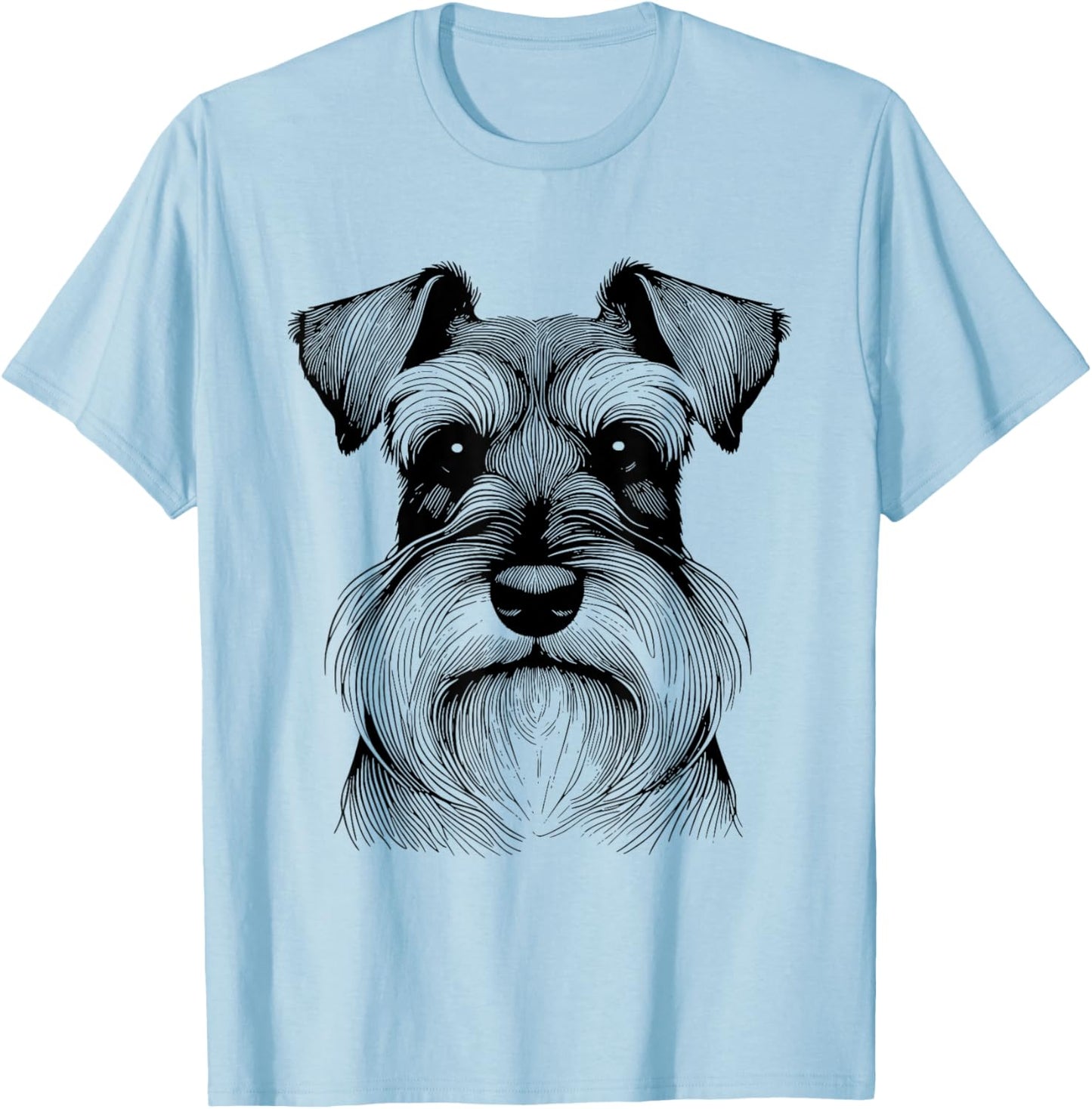 Dog Fingerprint - Miniature Schnauzer Dad Mom T-Shirt - T-Shirt | Light Blue