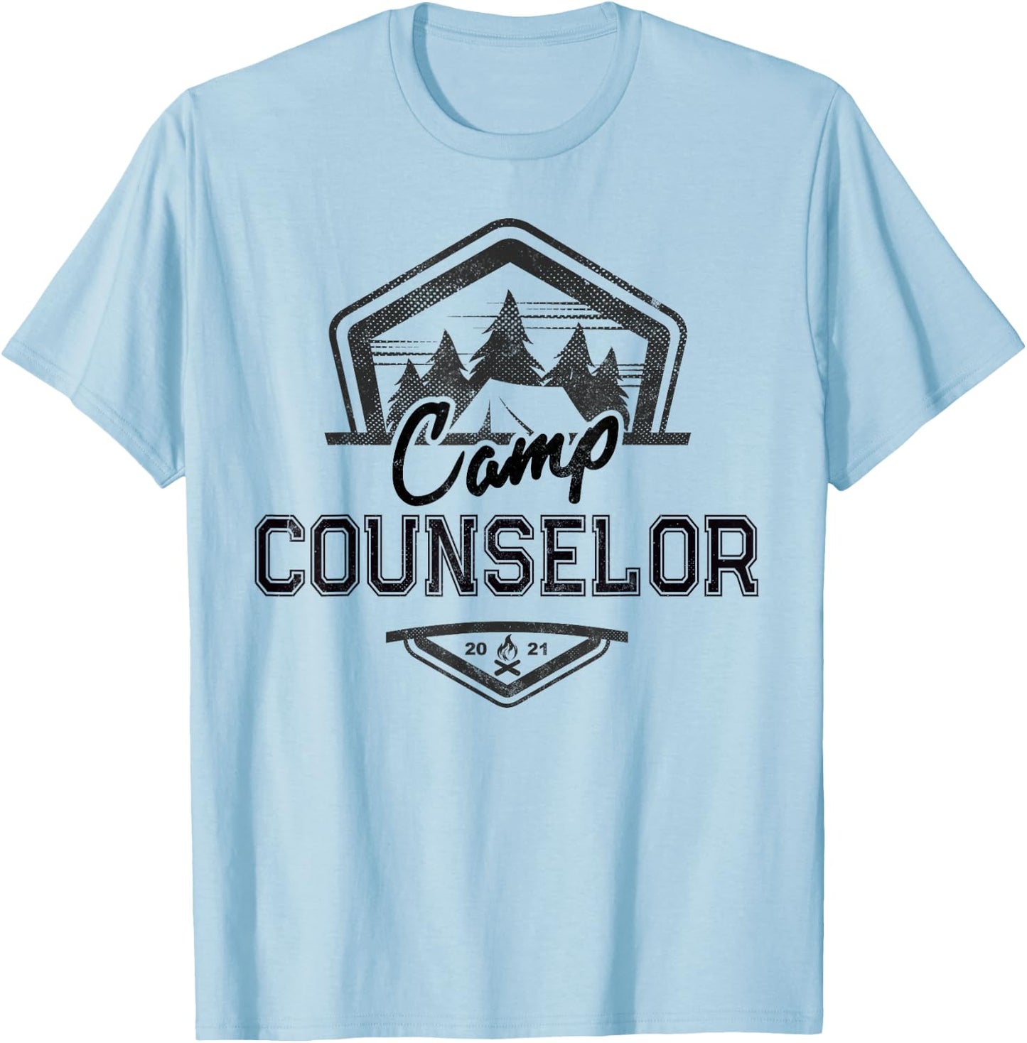 Vintage CAMP COUNSELOR Campground King Crew Teacher Squad Men Women T-Shirt - T-Shirt | Light Blue