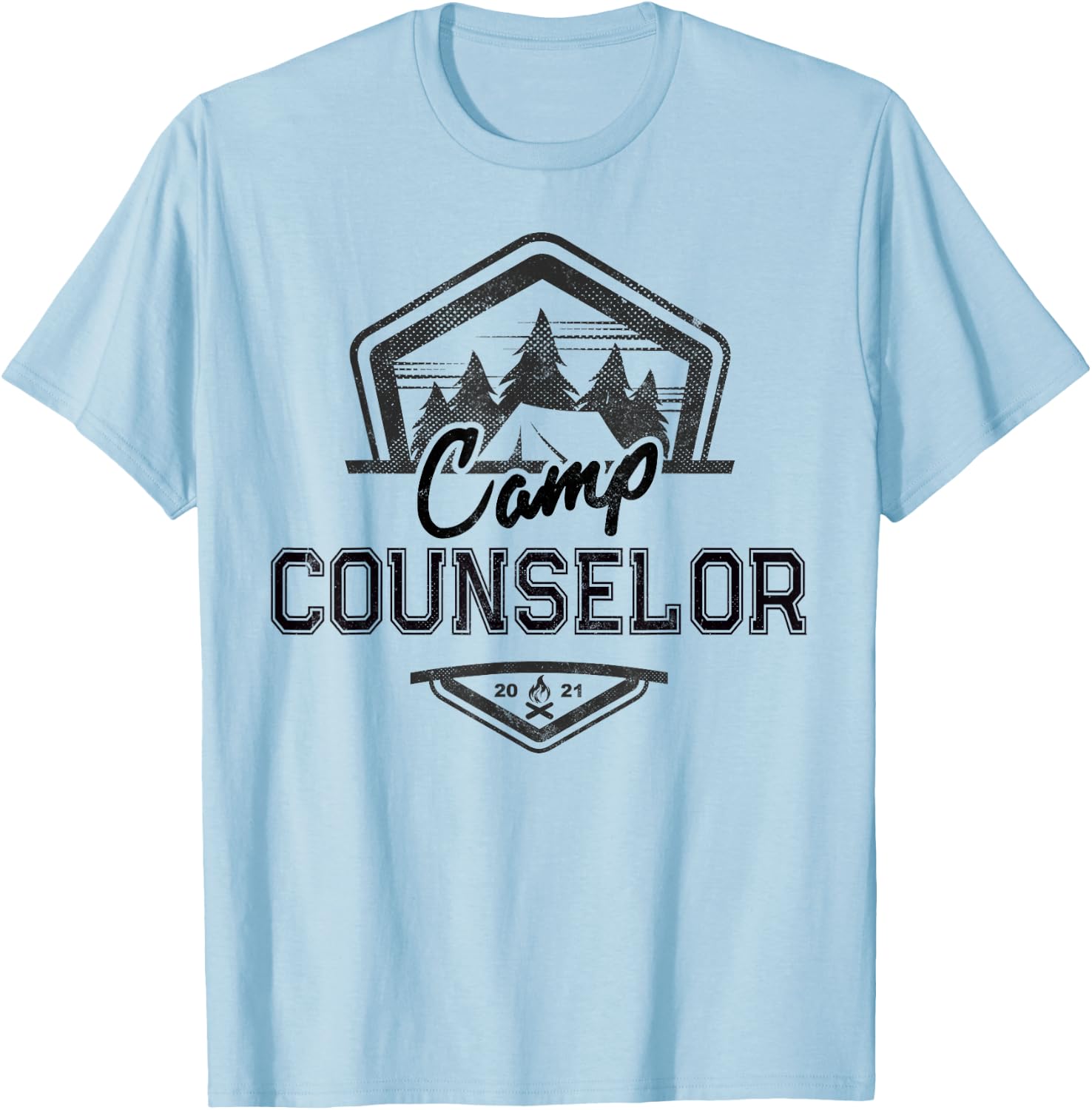 Vintage CAMP COUNSELOR Campground King Crew Teacher Squad Men Women T-Shirt - T-Shirt | Light Blue