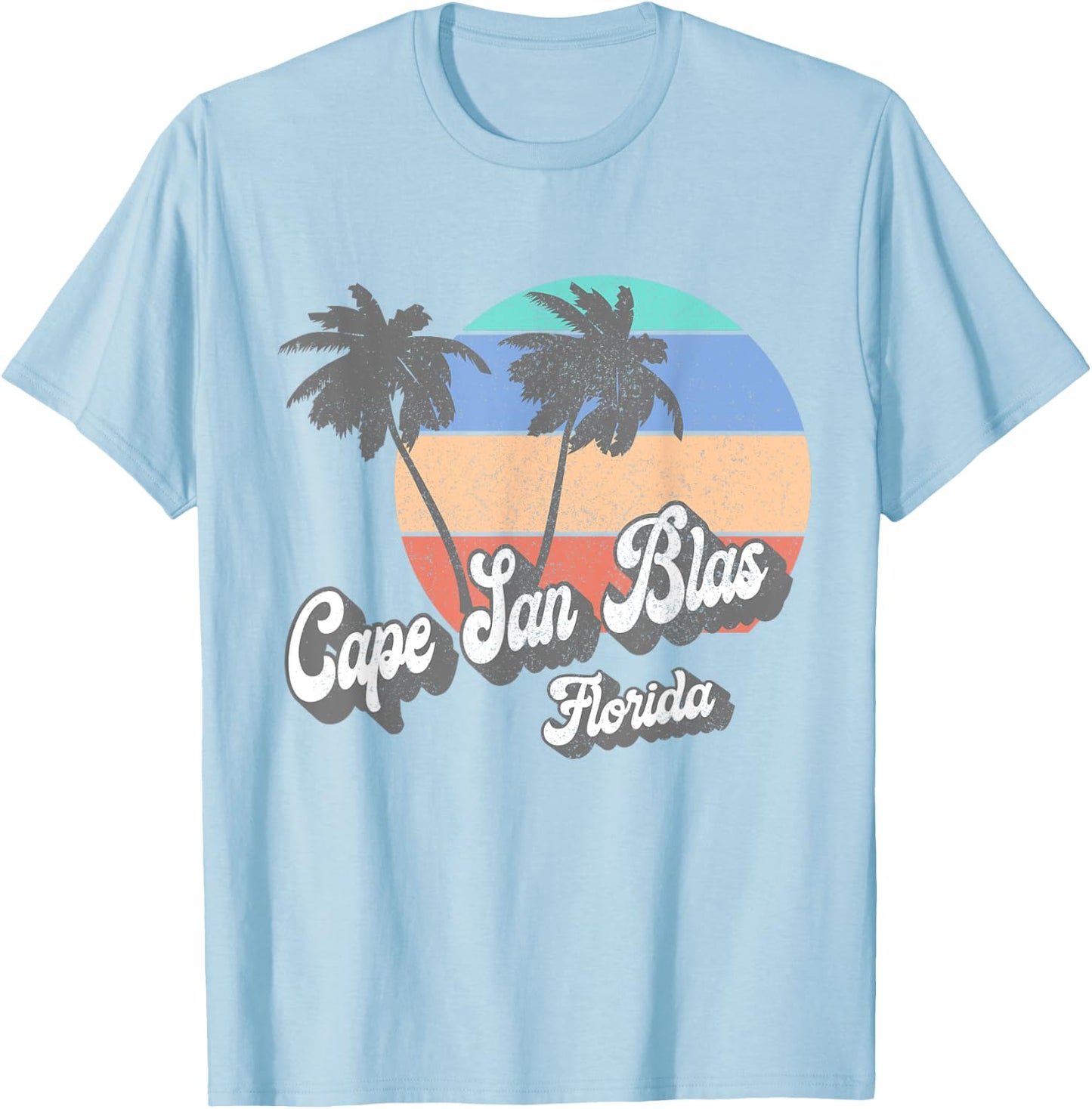 Retro Cape San Blas Florida FL Vintage Beach Surf T-Shirt - T-Shirt | Light Blue