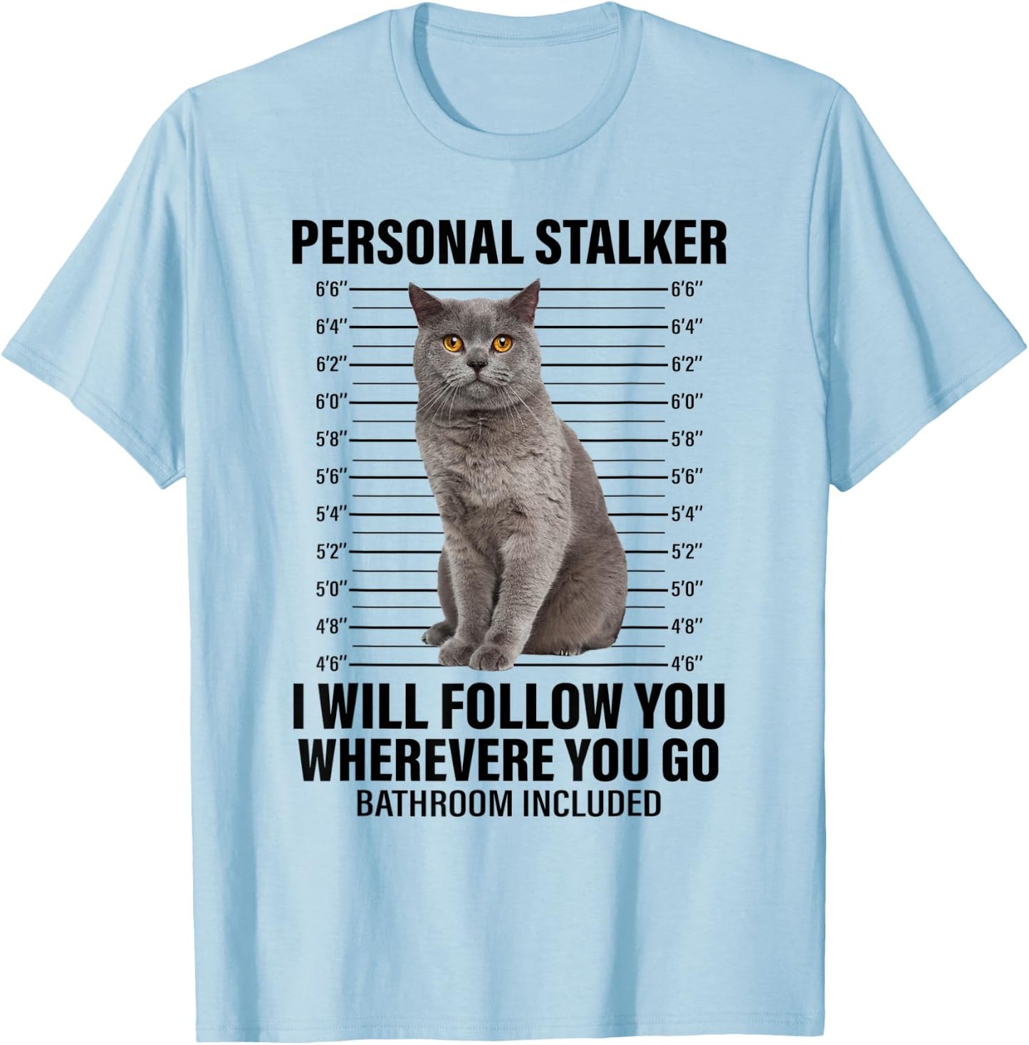 Funny Cat Shirt Personal Stalker Cat Meme - Cat Lover Women T-Shirt - T-Shirt | Light Blue