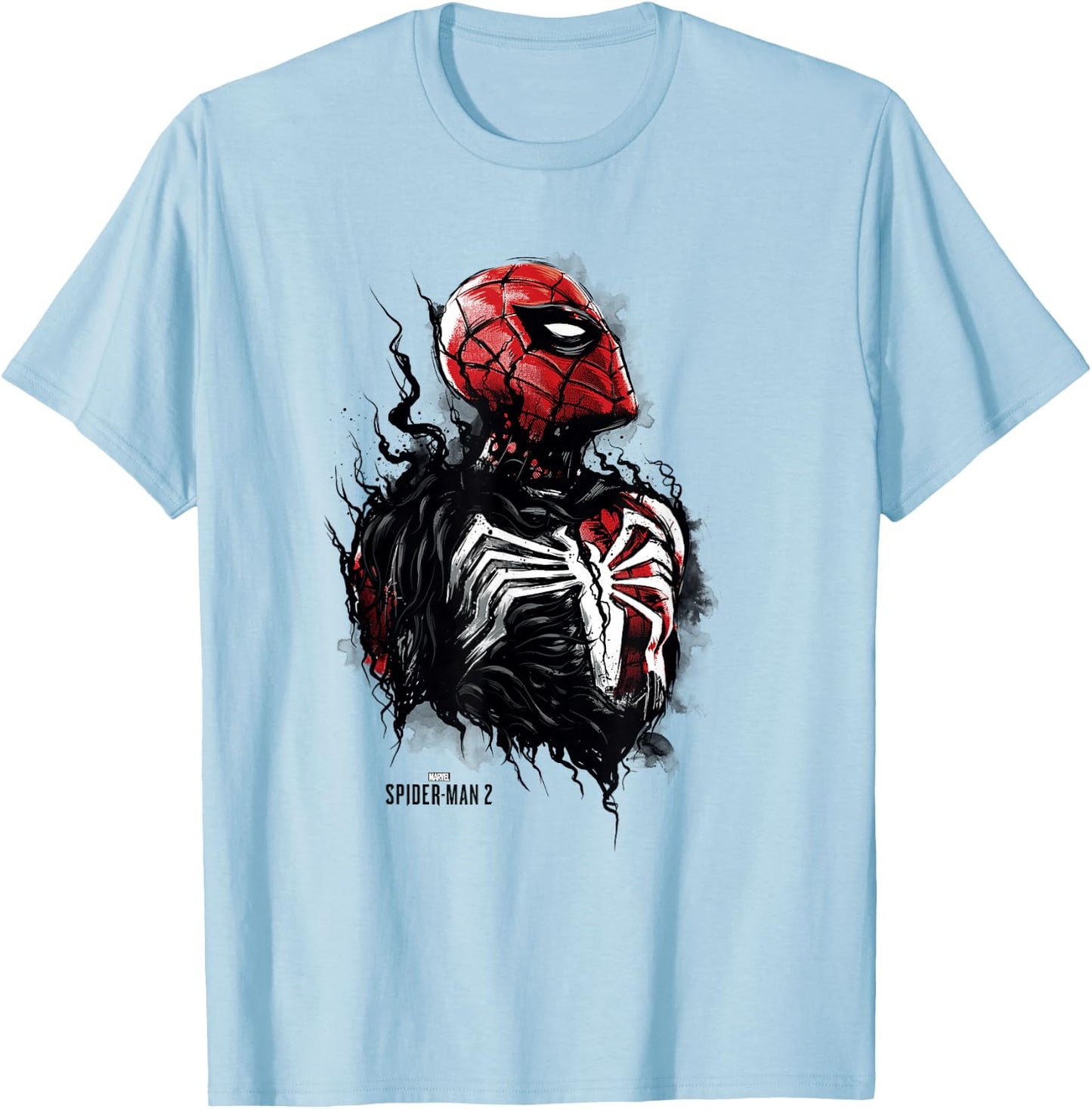 Marvel Spider-Man 2 Black Suit Peter Parker Overtaking T-Shirt - T-Shirt | Light Blue