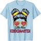 Little Miss Kindergarten Back To School Messy Bun Kids Girls T-Shirt - T-Shirt | Light Blue