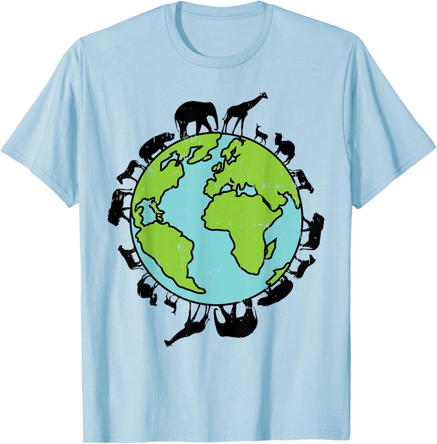 Earth Animals Wildlife Conservation Environmentalist Gift T-Shirt - T-Shirt | Light Blue