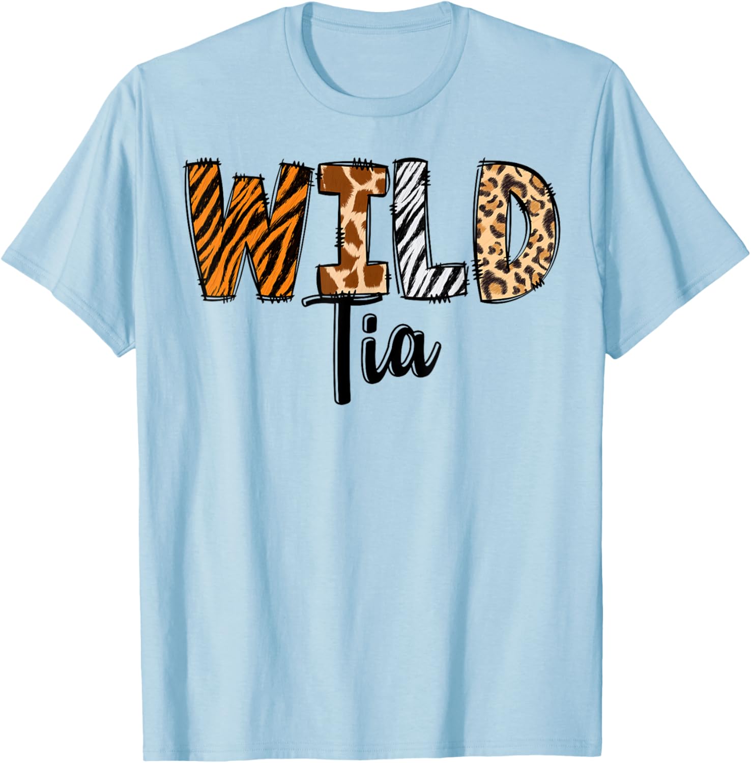 Wild Tia Zoo Born Two Be Wild B-day Safari Jungle Animal T-Shirt - T-Shirt | Light Blue