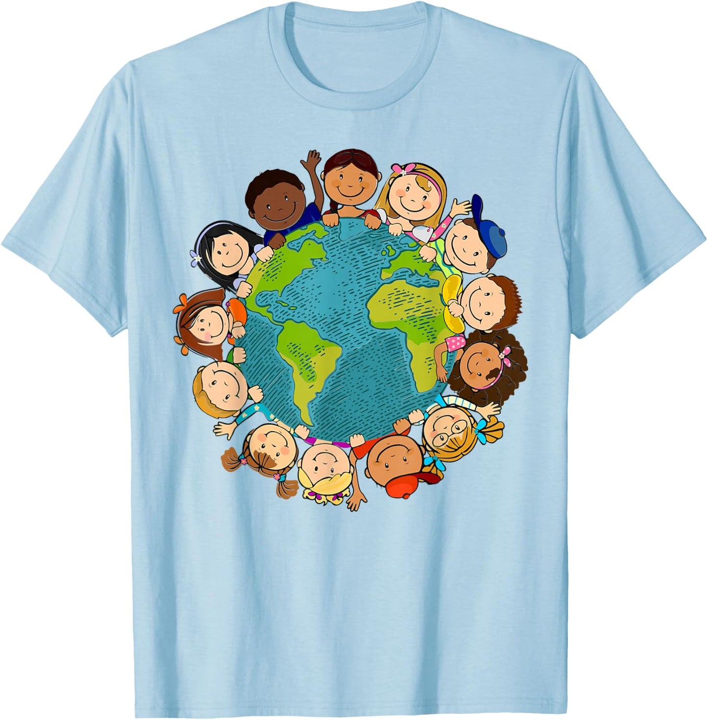 Earth Day Kids Toddler Teacher Cute Earth T-Shirt - T-Shirt | Light Blue