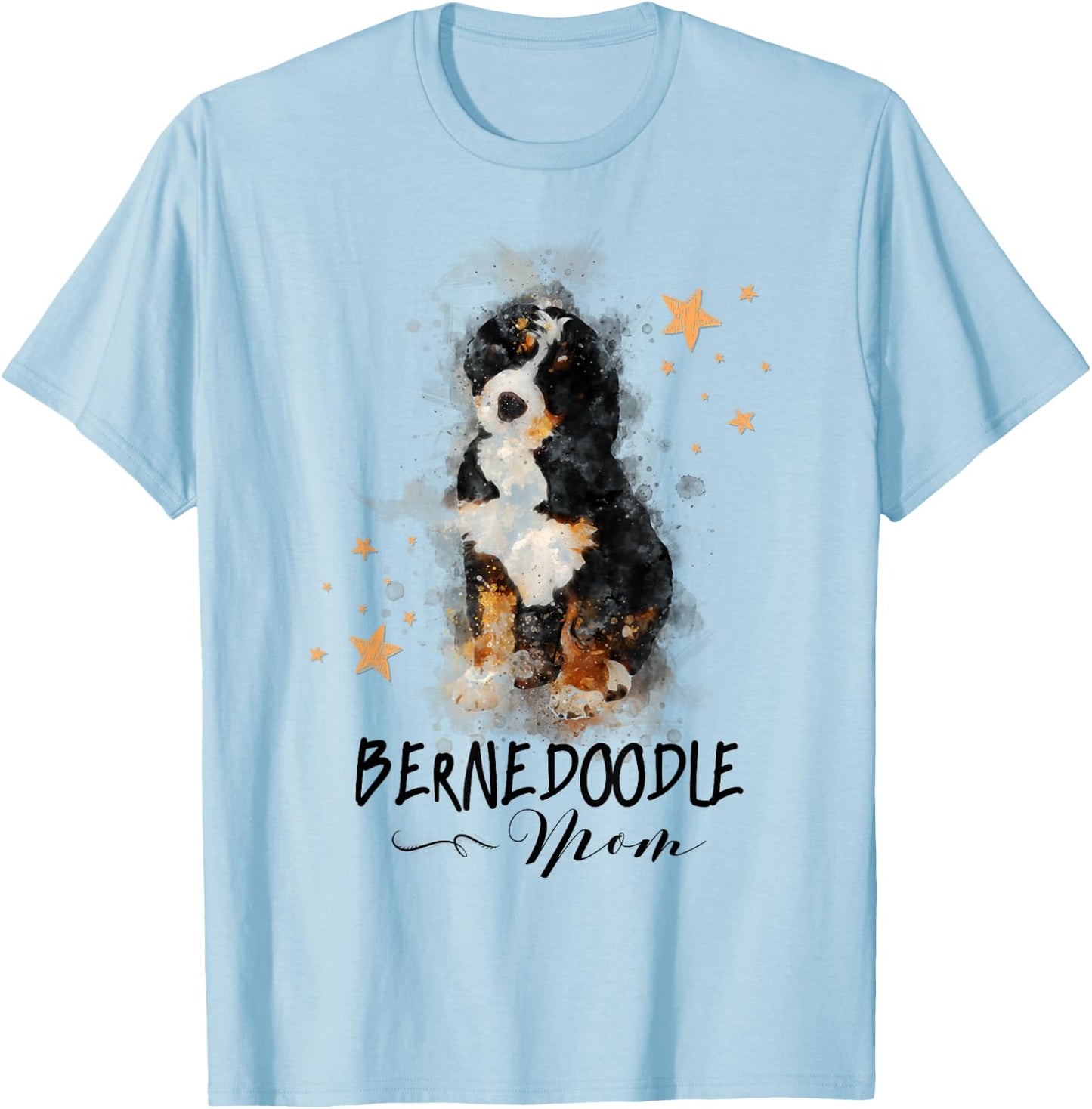 Watercolor Bernedoodle Mom Doodle Lover Gift T-Shirt - T-Shirt | Light Blue