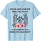 Dogs And Horses Ma-ke Me Hap-py Human Make My Head Hurt T-Shirt - T-Shirt | Light Blue