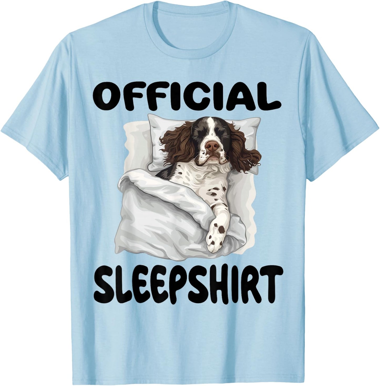 English Springer Spaniel Dog Official Sleepshirt Pajamas T-Shirt - T-Shirt | Light Blue