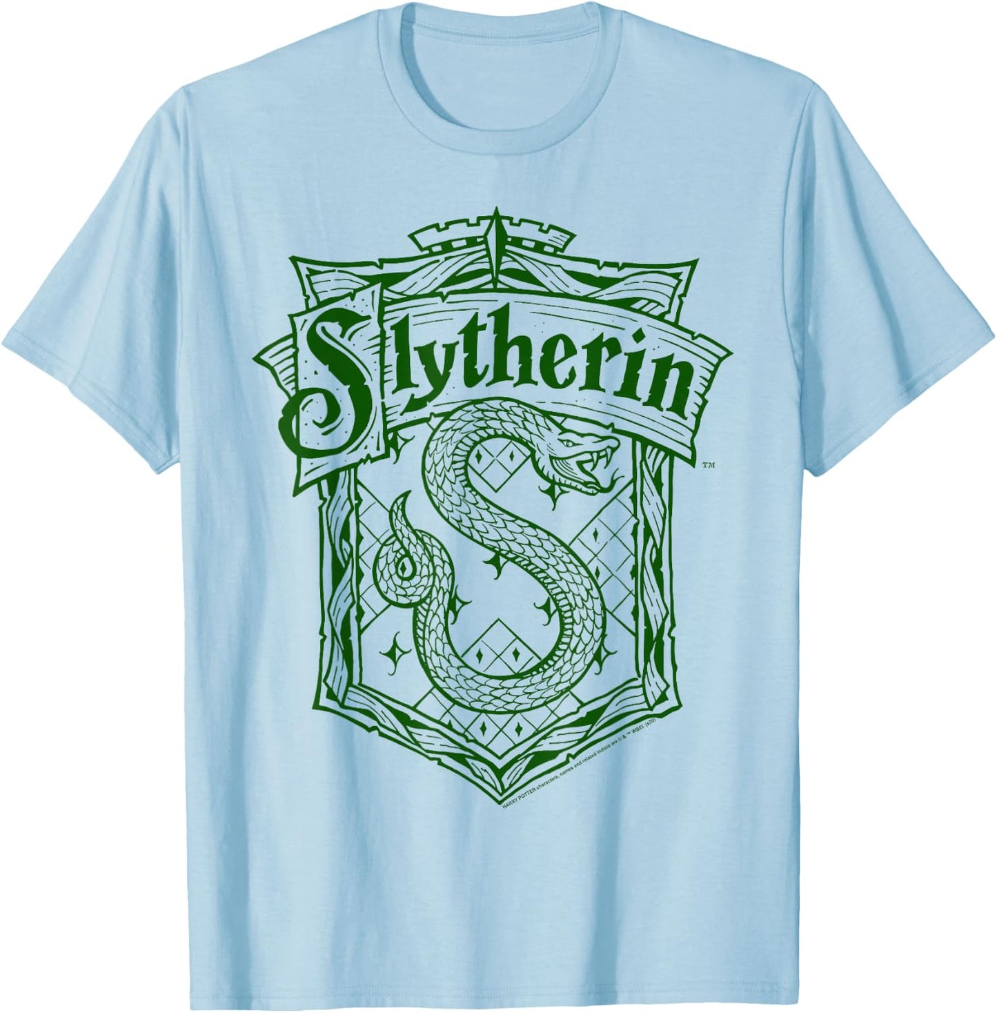 Harry Potter Slytherin Detailed Crest Small T-Shirt - T-Shirt | Light Blue