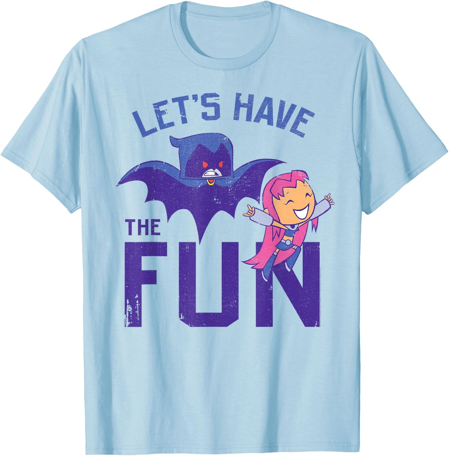 DC Comics Teen Titans Go! Starfire Raven Let's Have The Fun T-Shirt - T-Shirt | Light Blue