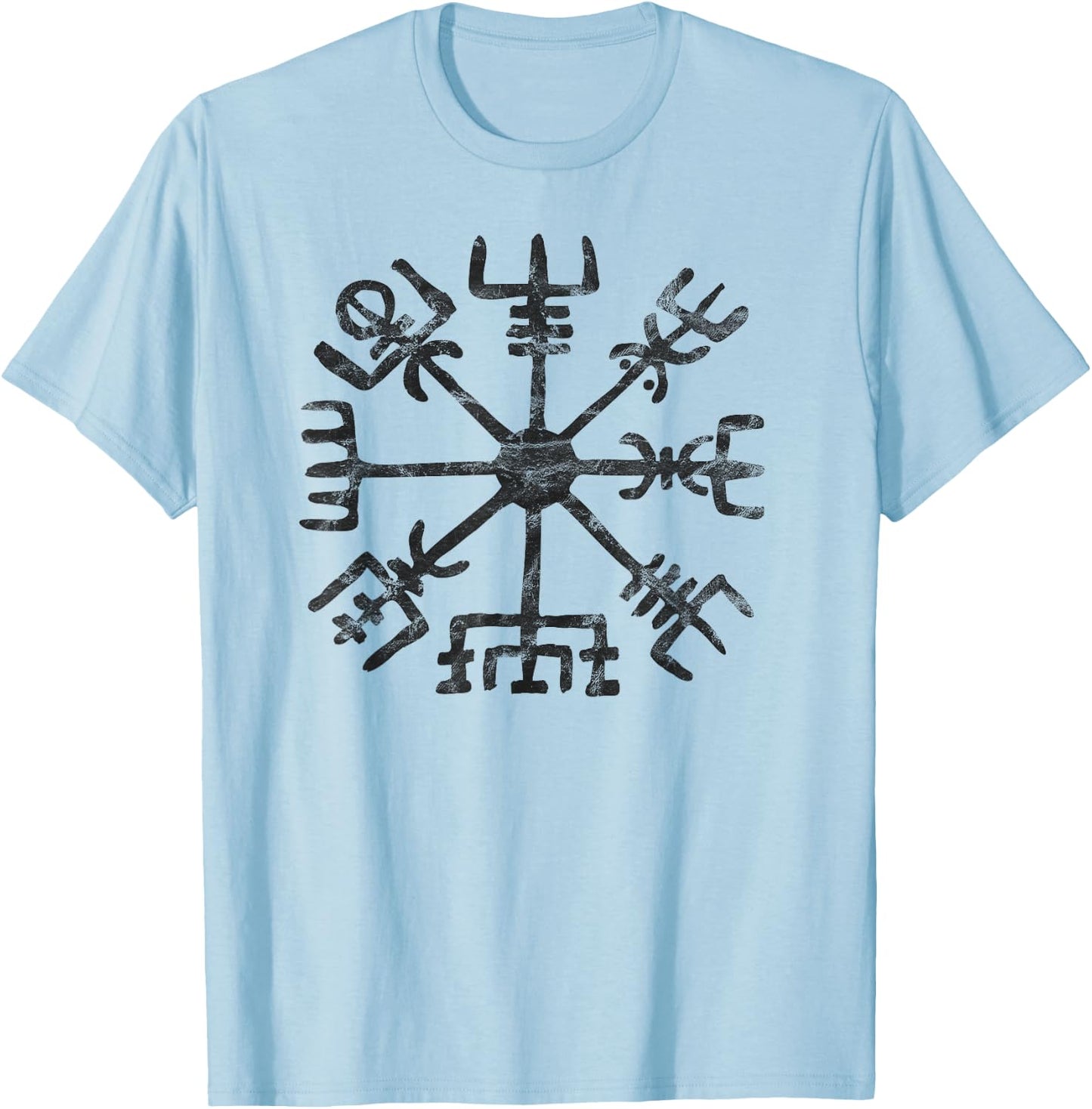 Vegvisir Viking Compass Rune Protection Symbol Celtic Nordic T-Shirt - T-Shirt | Light Blue