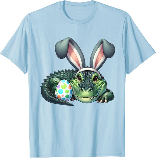 Funny Easter Alligators Lovers Egg Eggs Bunny Rabbit Outfit T-Shirt - T-Shirt | Light Blue