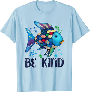 Be Kind Rainbow Scale Fish Teacher Reading Book Toddler Kids T-Shirt - T-Shirt | Light Blue