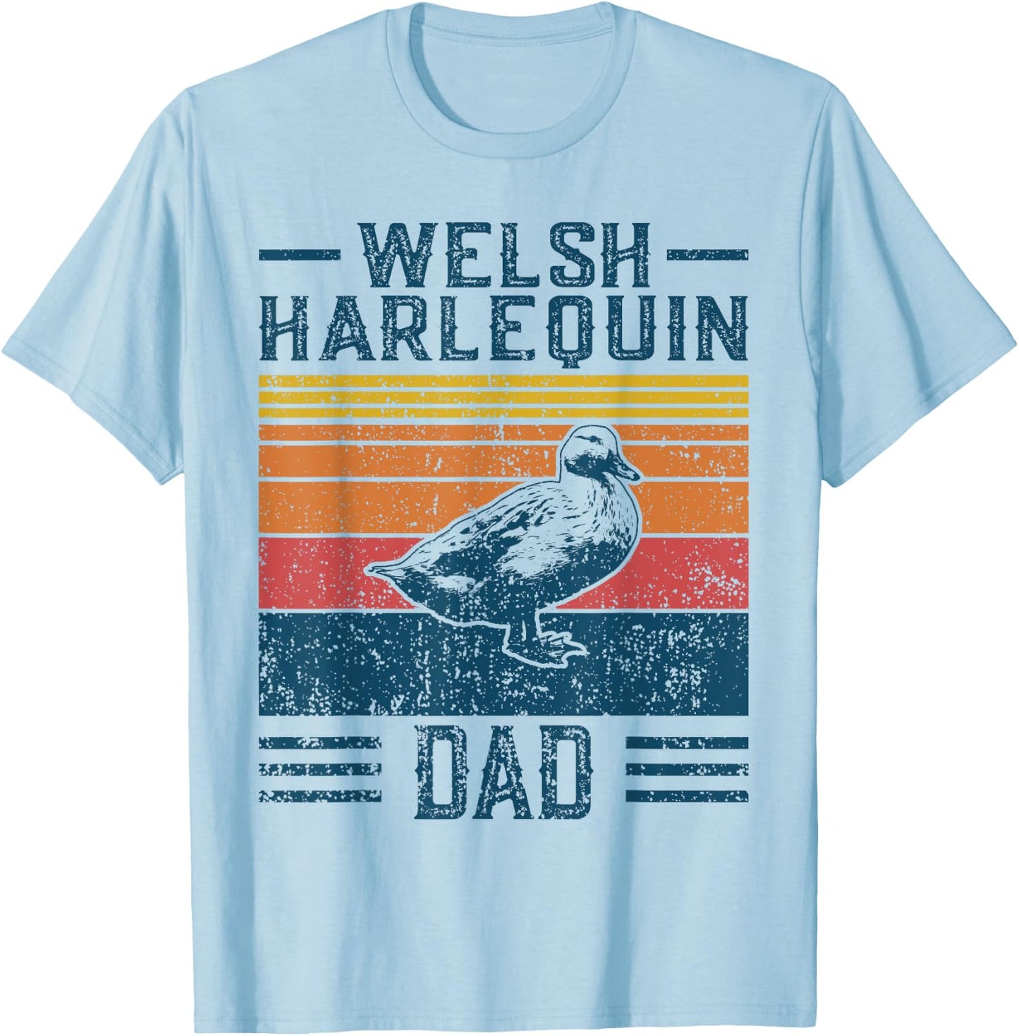 Best Duck Dad Men - Vintage Welsh Harlequin T-Shirt - T-Shirt | Light Blue
