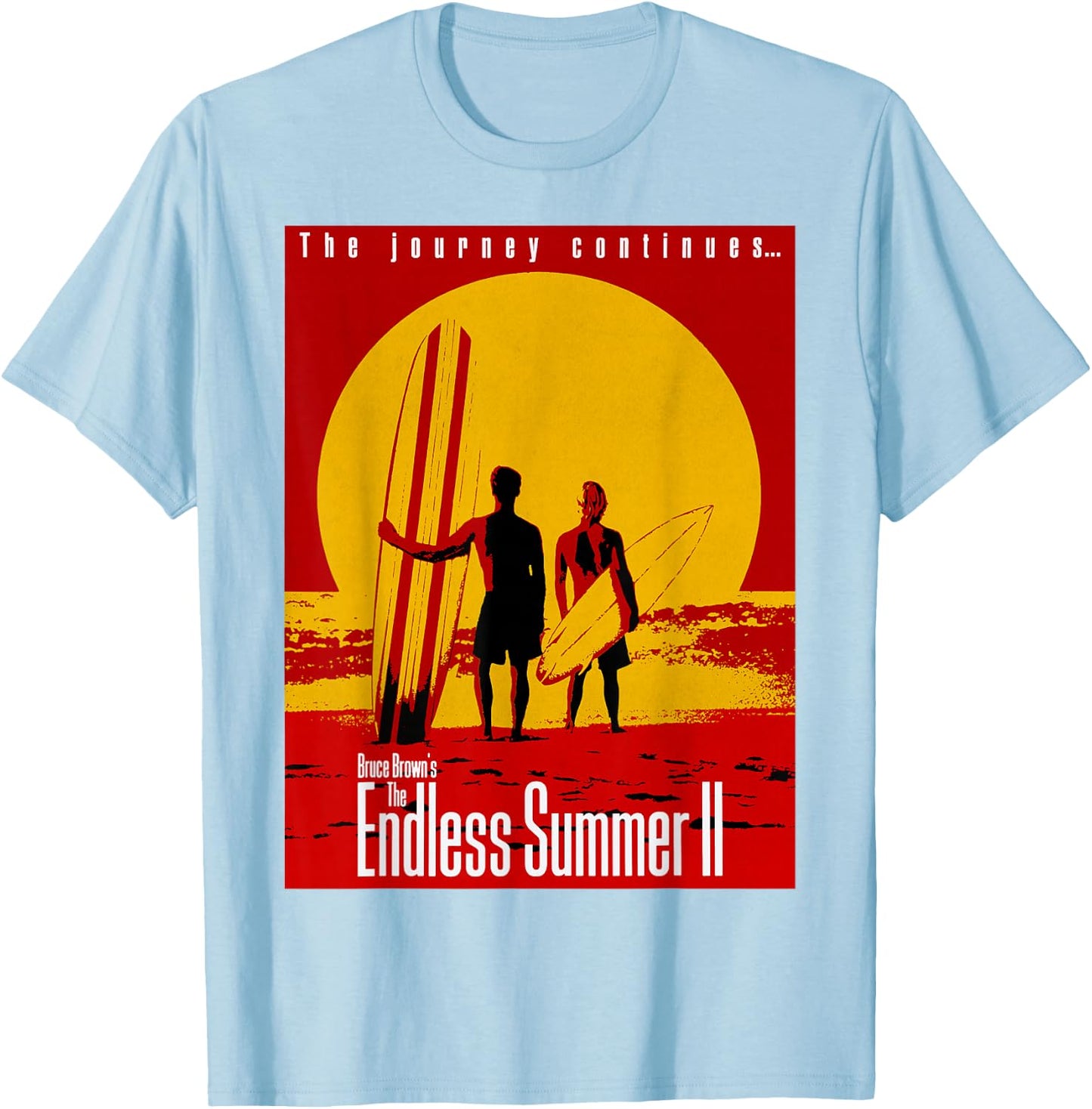 The Endless Summer II 1994 Vintage Surf Movie Poster T-Shirt - T-Shirt | Light Blue